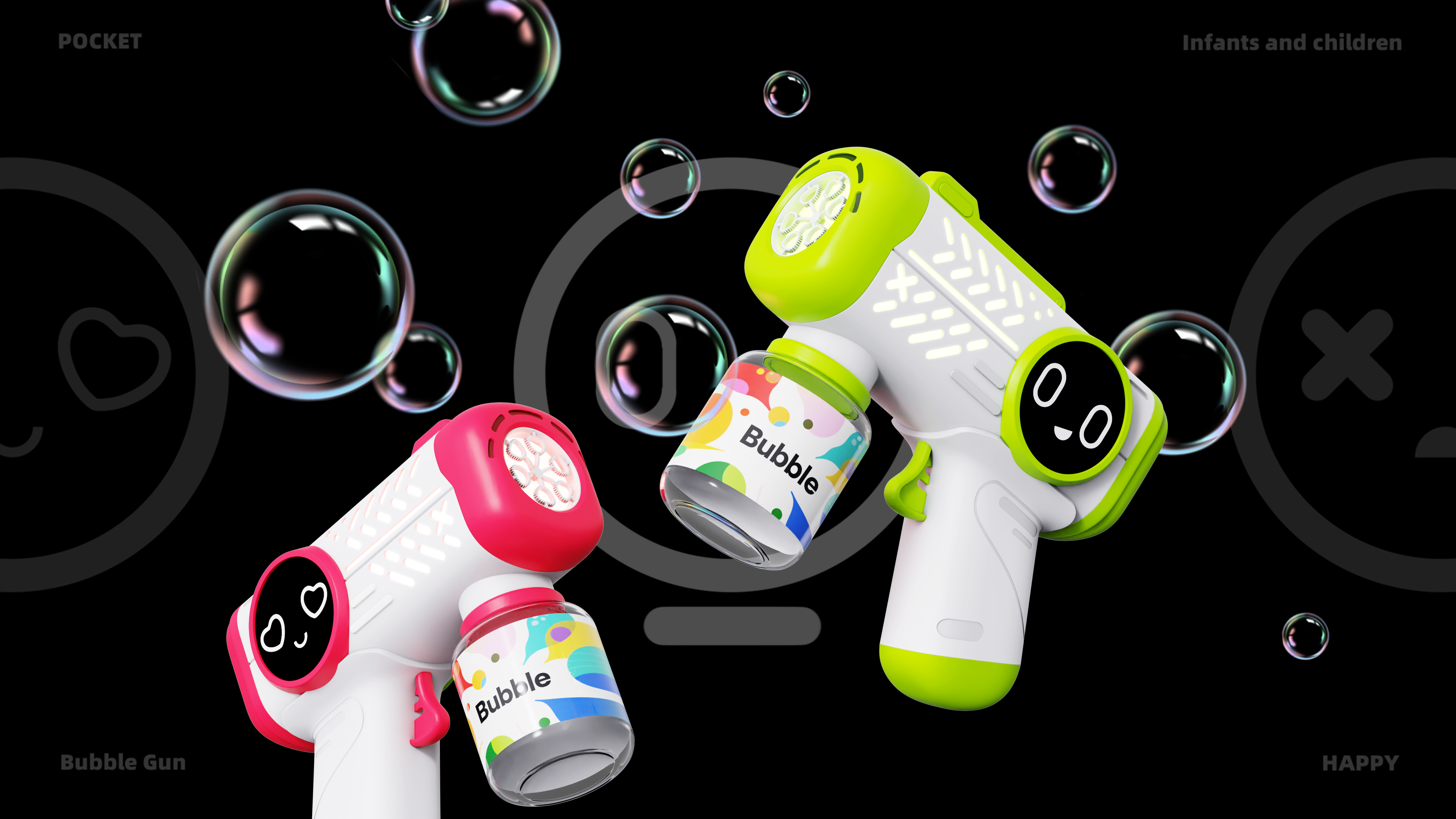 Bubble Gun，AI intelligence，Toys，Colorful Bubble，