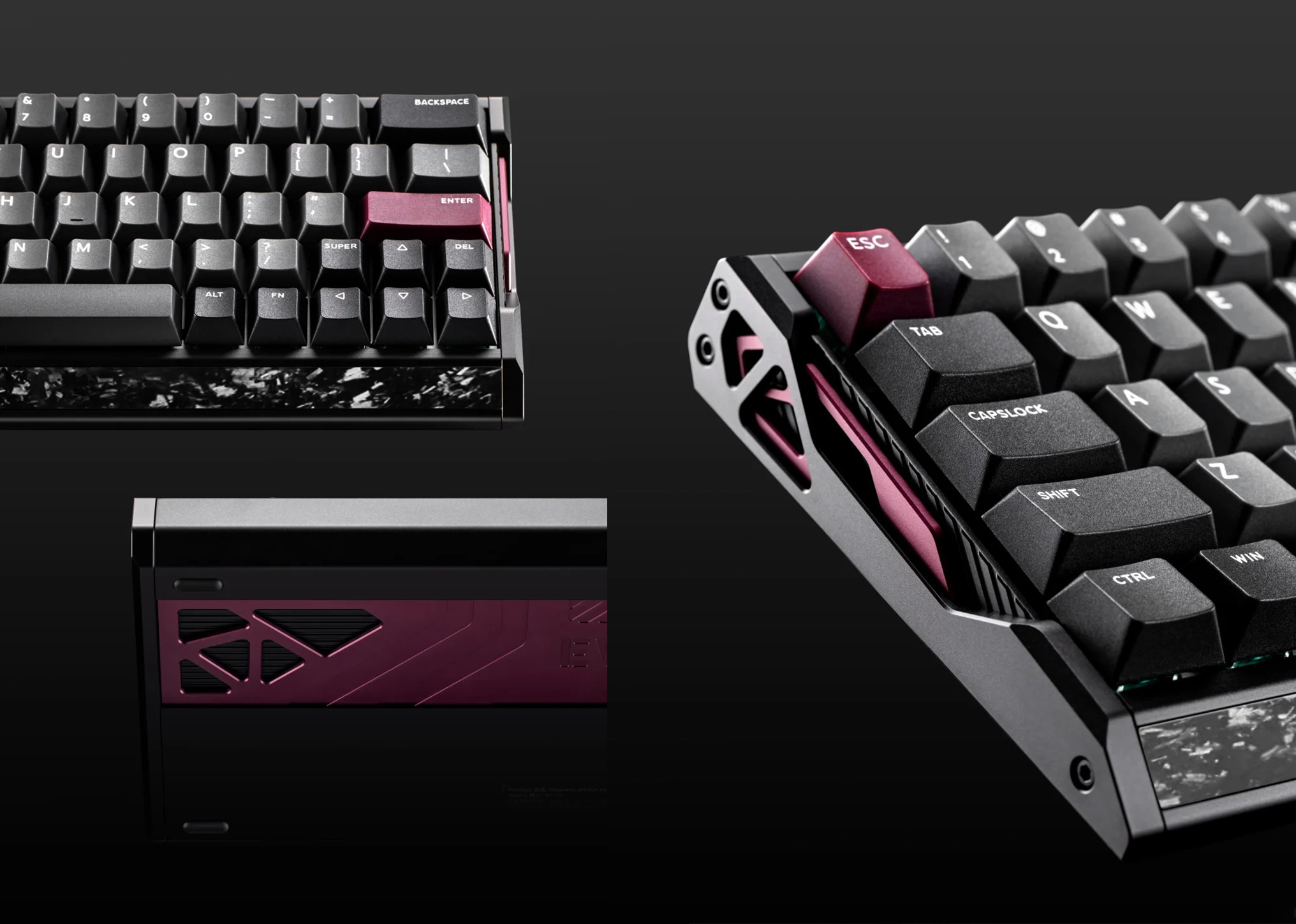 Aluminum alloy electric competitive magnetic shaft keyboard,