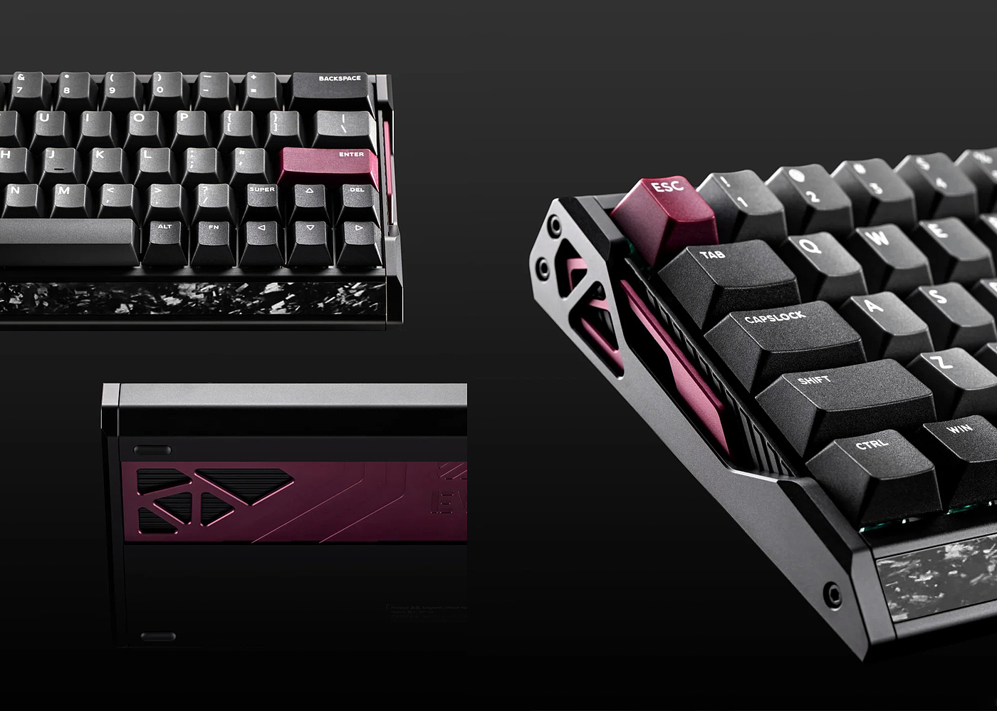 Aluminum alloy electric competitive magnetic shaft keyboard，