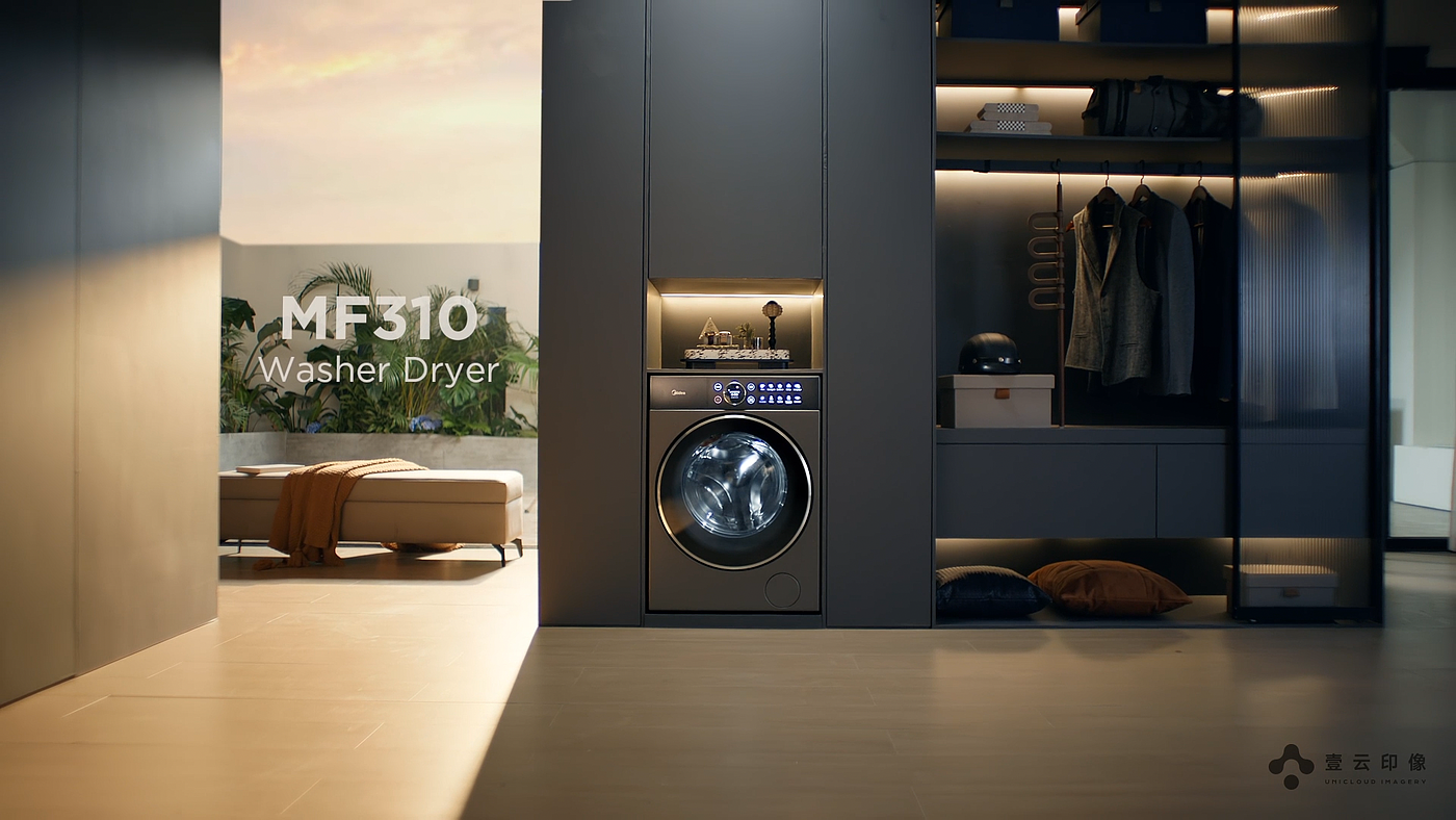 CG commercials，Home Appliances Promotional Film，Product function display，Fluid Rendering，3D animation，Washing machine publicity，Beautiful，Scene rendering，