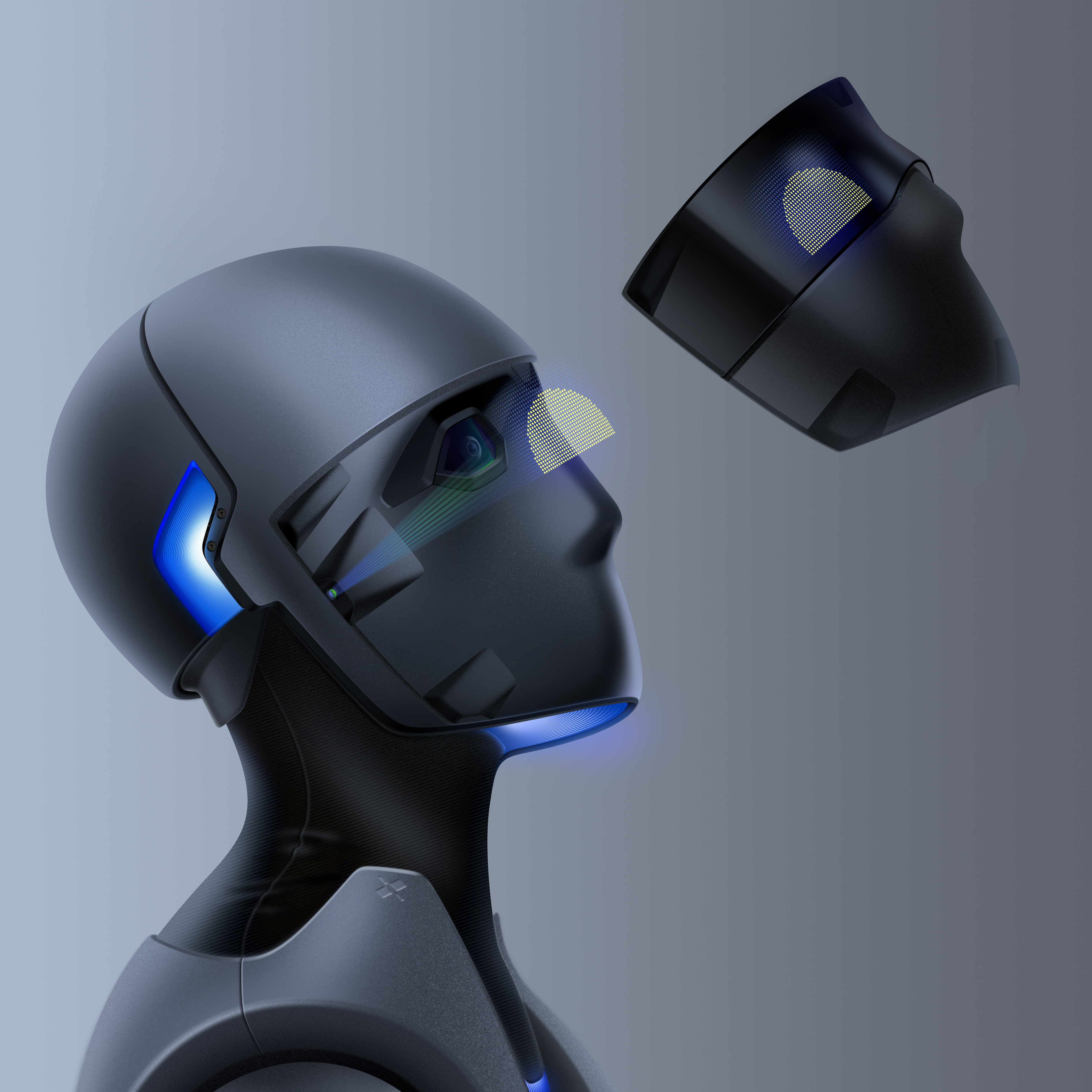 robot，head，