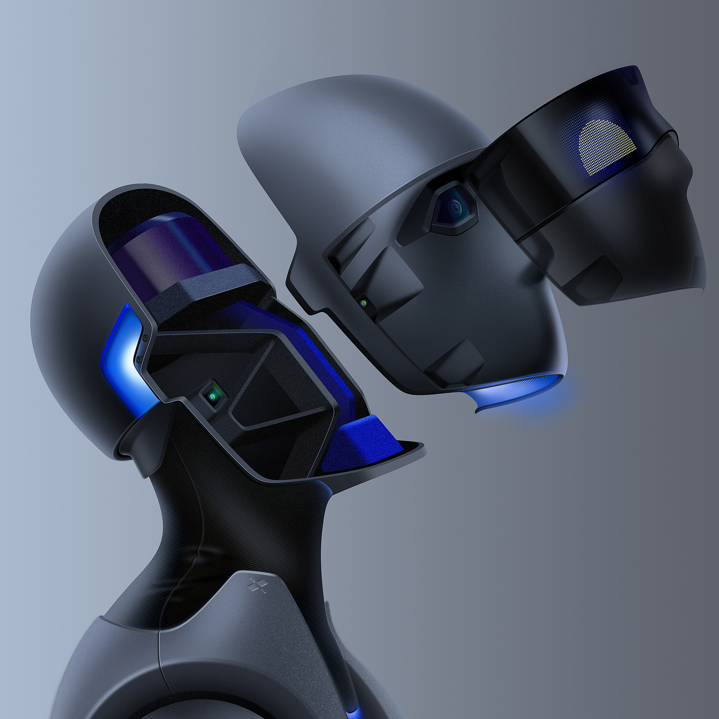 robot，head，