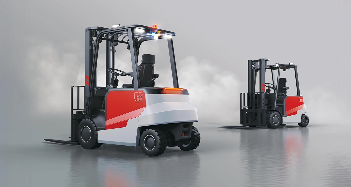 EON，Electric forklift，vehicle，industrial design，