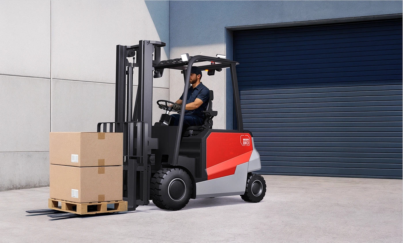 EON，Electric forklift，vehicle，industrial design，