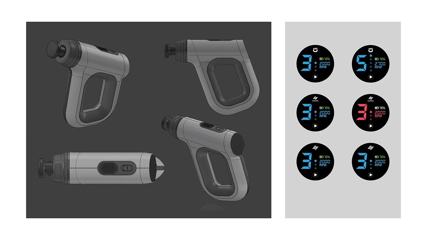 Fascia gun，Massage gun，Sahno®，product design，