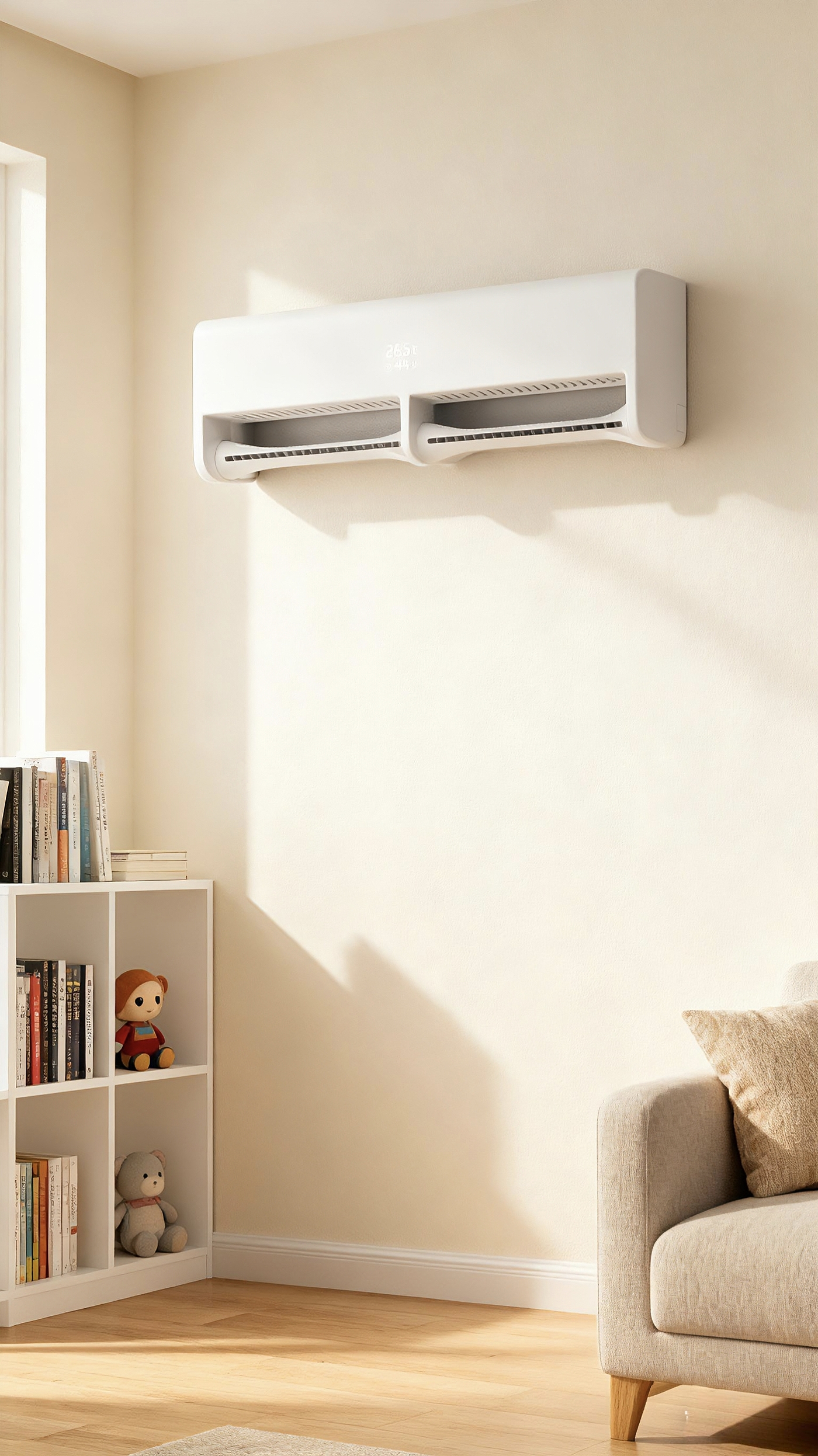 air conditioner，Hang up air conditioner，Creative design，conceptual design，industrial design，product design，household electrical appliances，an electric appliance，