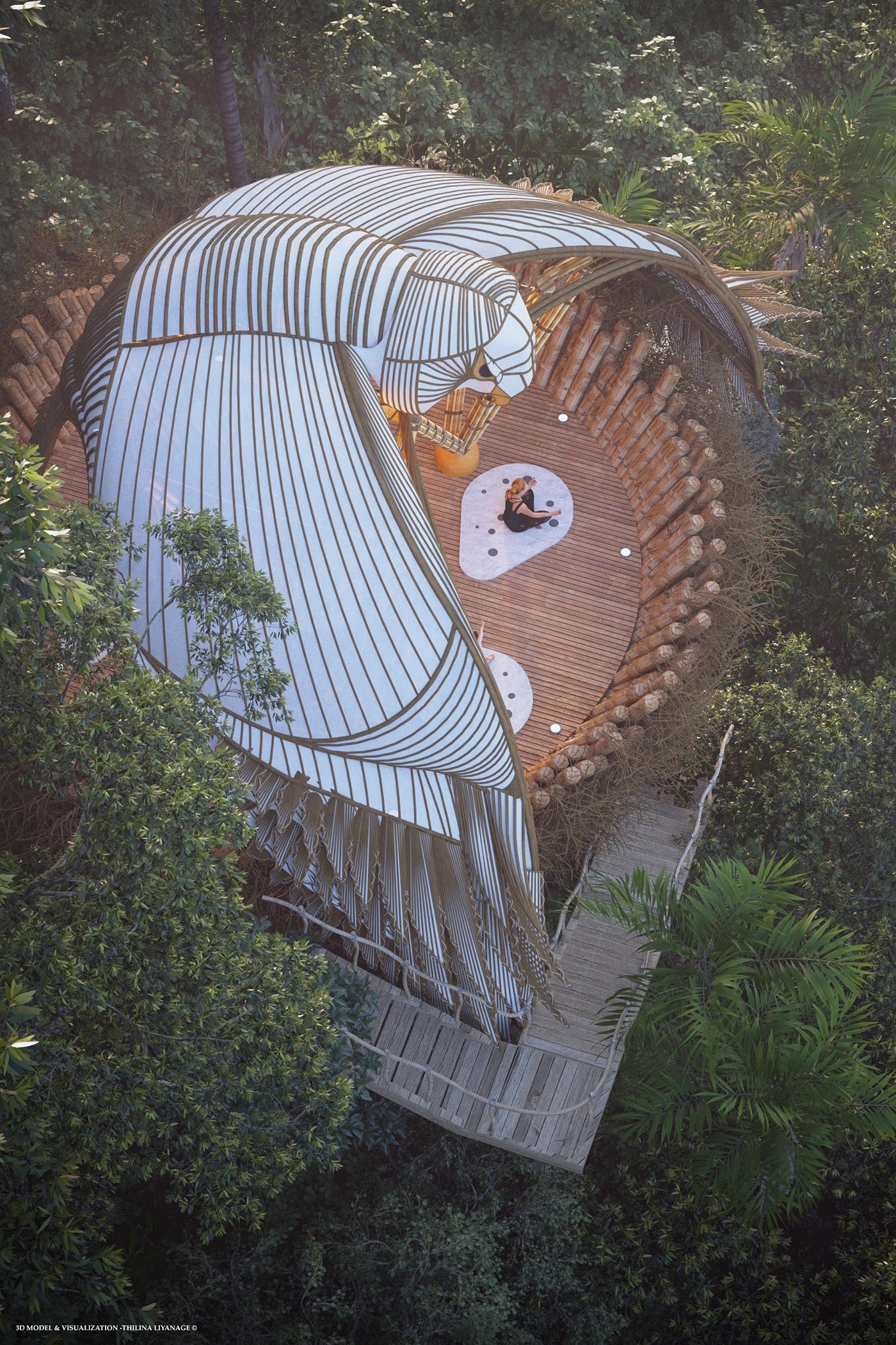 Bamboo Yoga Deck，Yoga Studio，environmental design，Architecture，