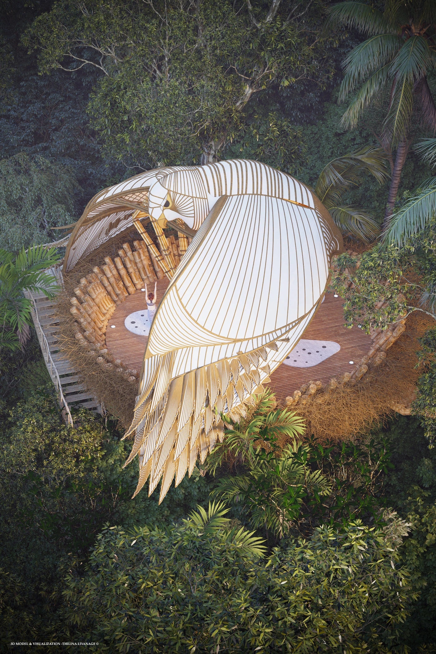 Bamboo Yoga Deck，Yoga Studio，environmental design，Architecture，