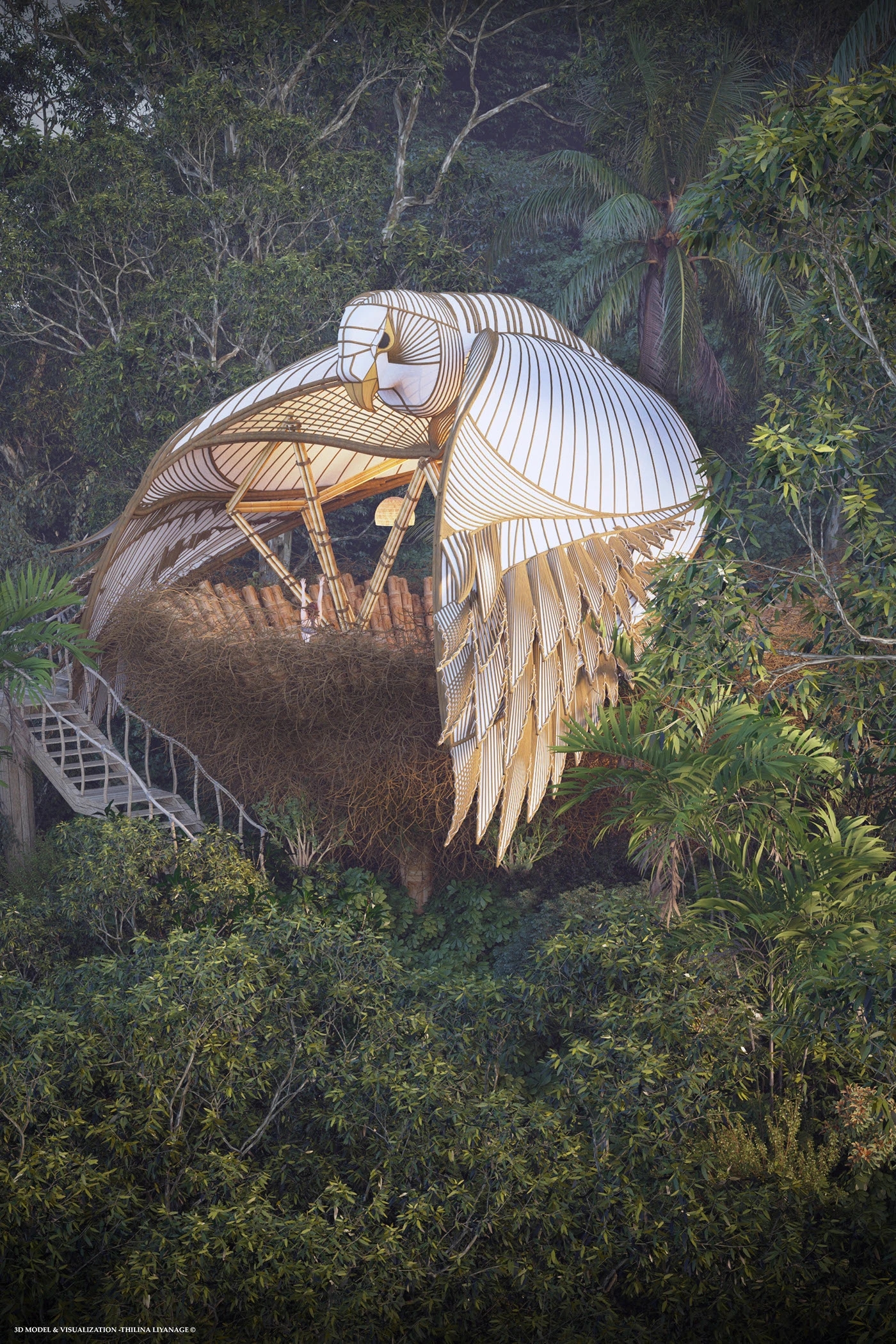 Bamboo Yoga Deck，Yoga Studio，environmental design，Architecture，