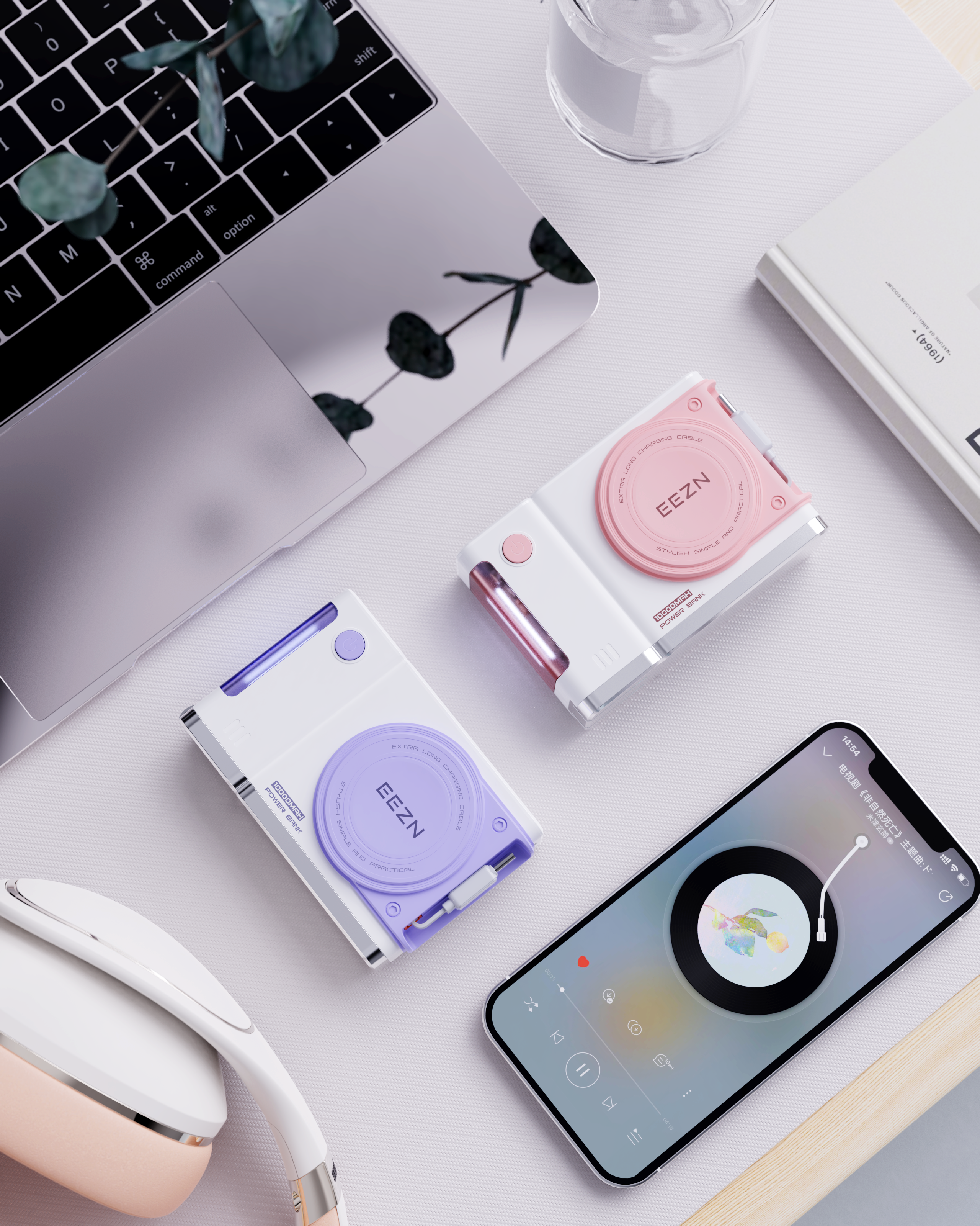 portable source，portable battery，electronic product，Product appearance design，Camera modeling，Feminization，