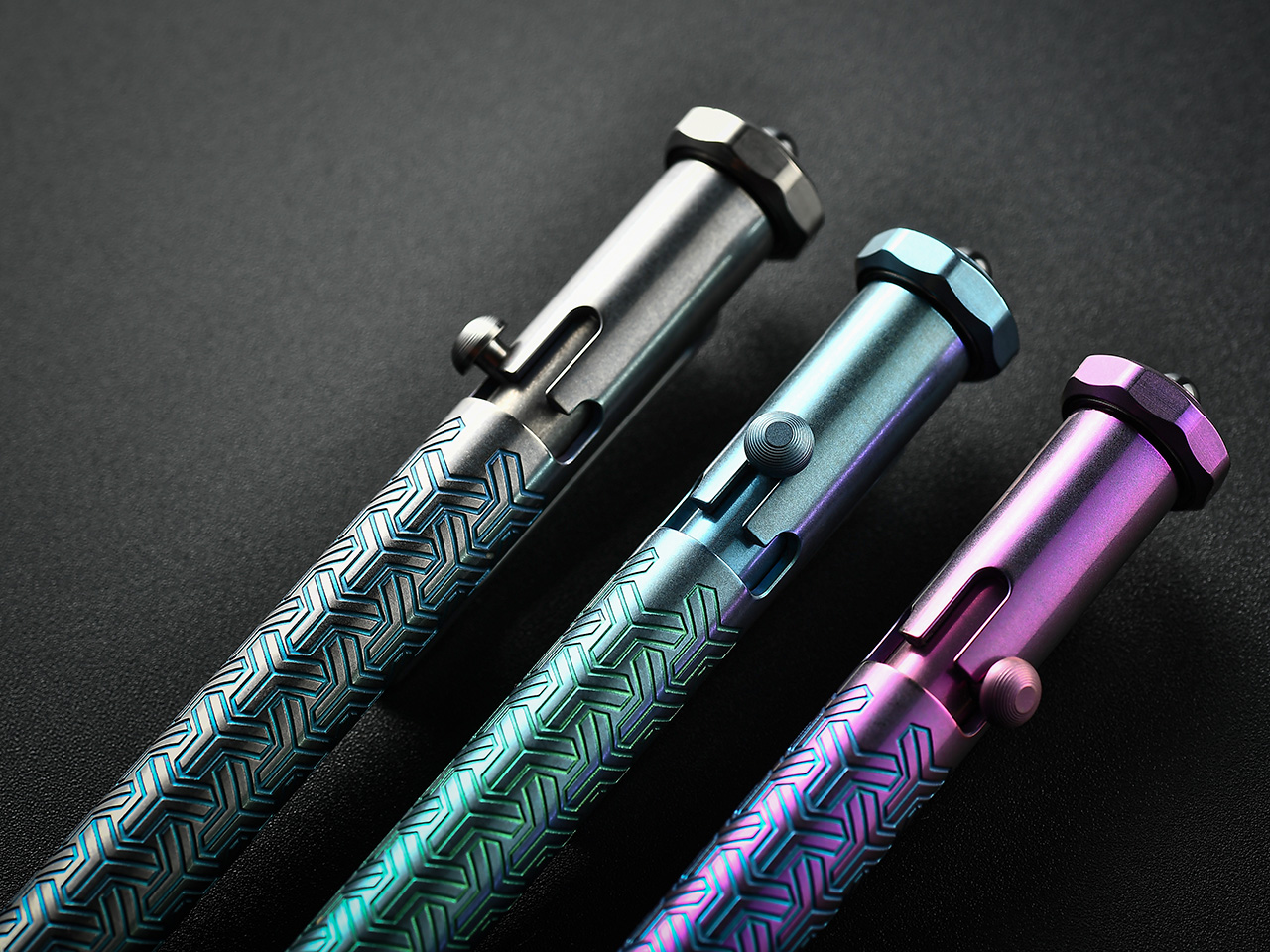 EDC Titanium Pen，Fidget Pen，CNC carved，writing tool，ceramic ball bearing，