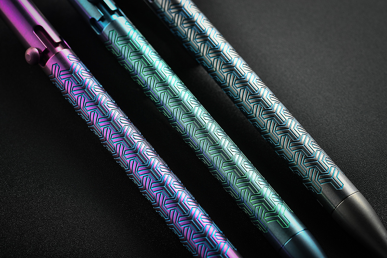 EDC Titanium Pen，Fidget Pen，CNC carved，writing tool，ceramic ball bearing，