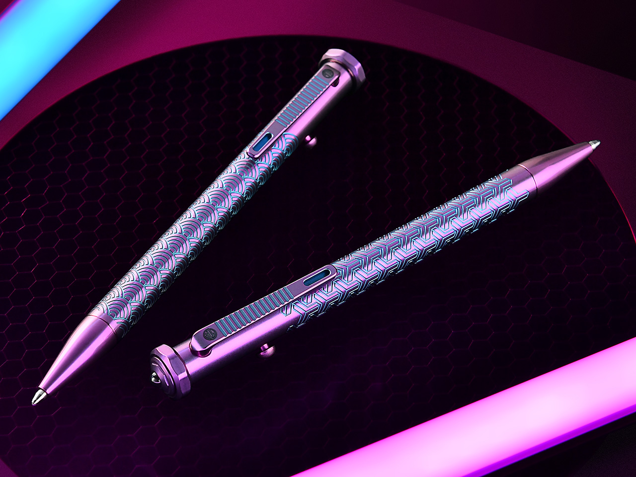 EDC Titanium Pen，Fidget Pen，CNC carved，writing tool，ceramic ball bearing，