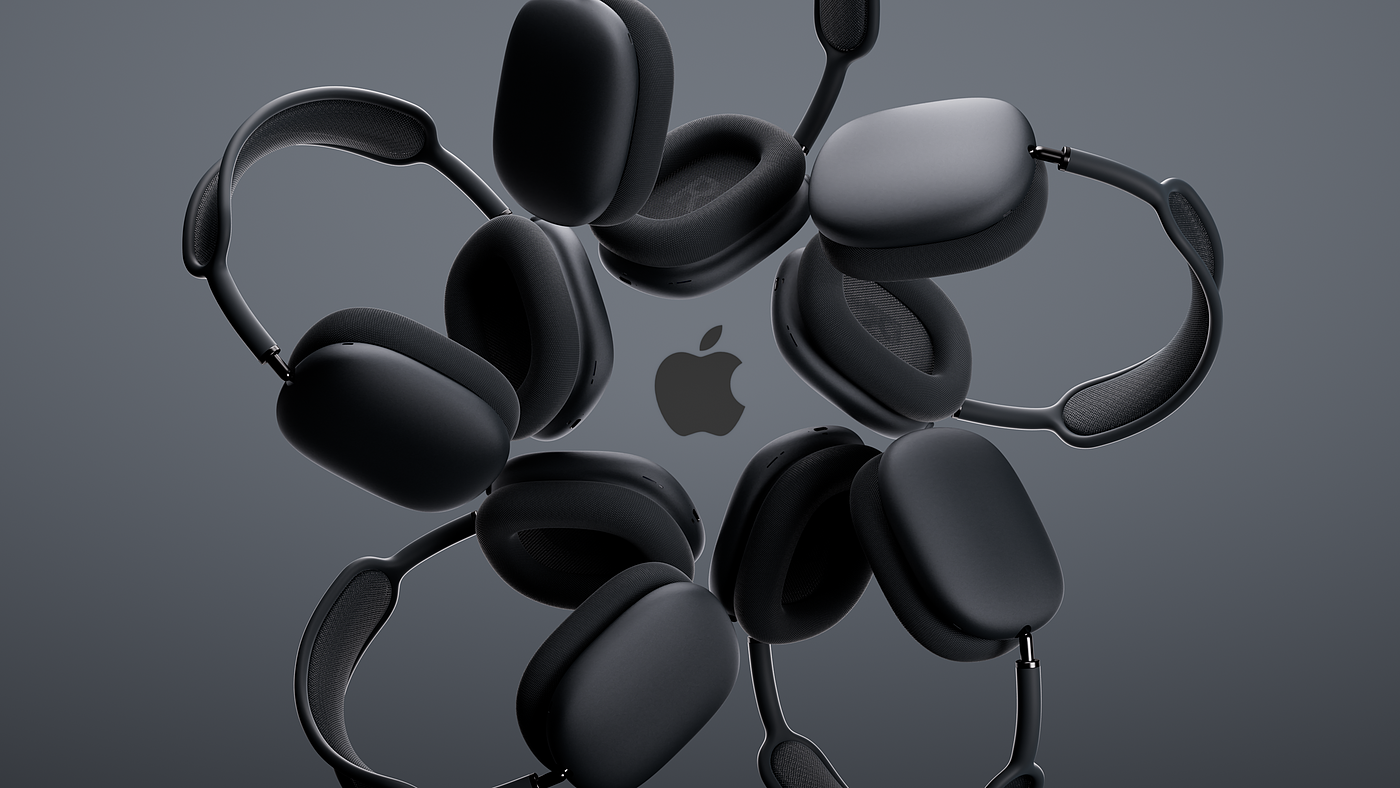 AirPods Max，headset，3D rendering，c4d，octane，3c，Product rendering，