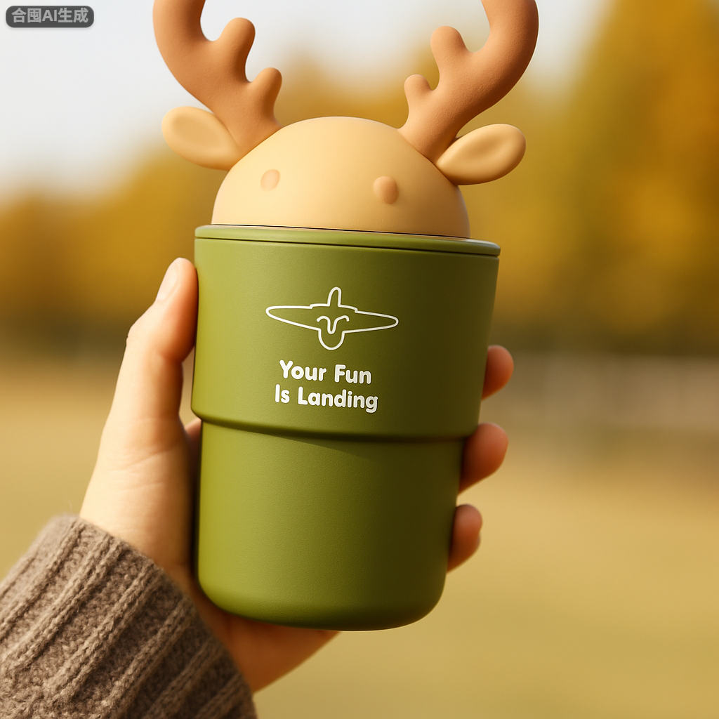 Water cup，Cup cover，Stainless steel cup，Titanium cup，Cute style，Bionics Design ，