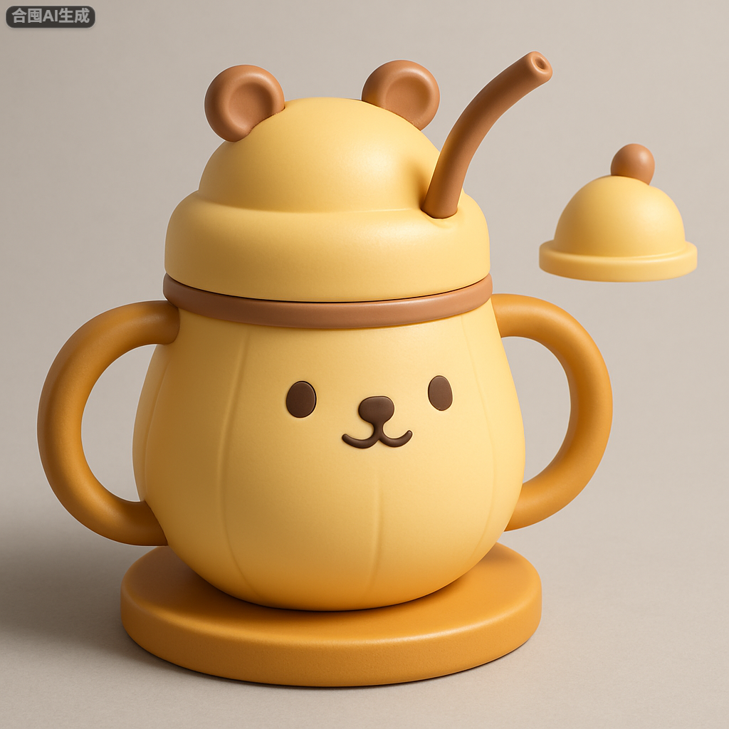 Water cup，Cup cover，Stainless steel cup，Titanium cup，Cute style，Bionics Design ，