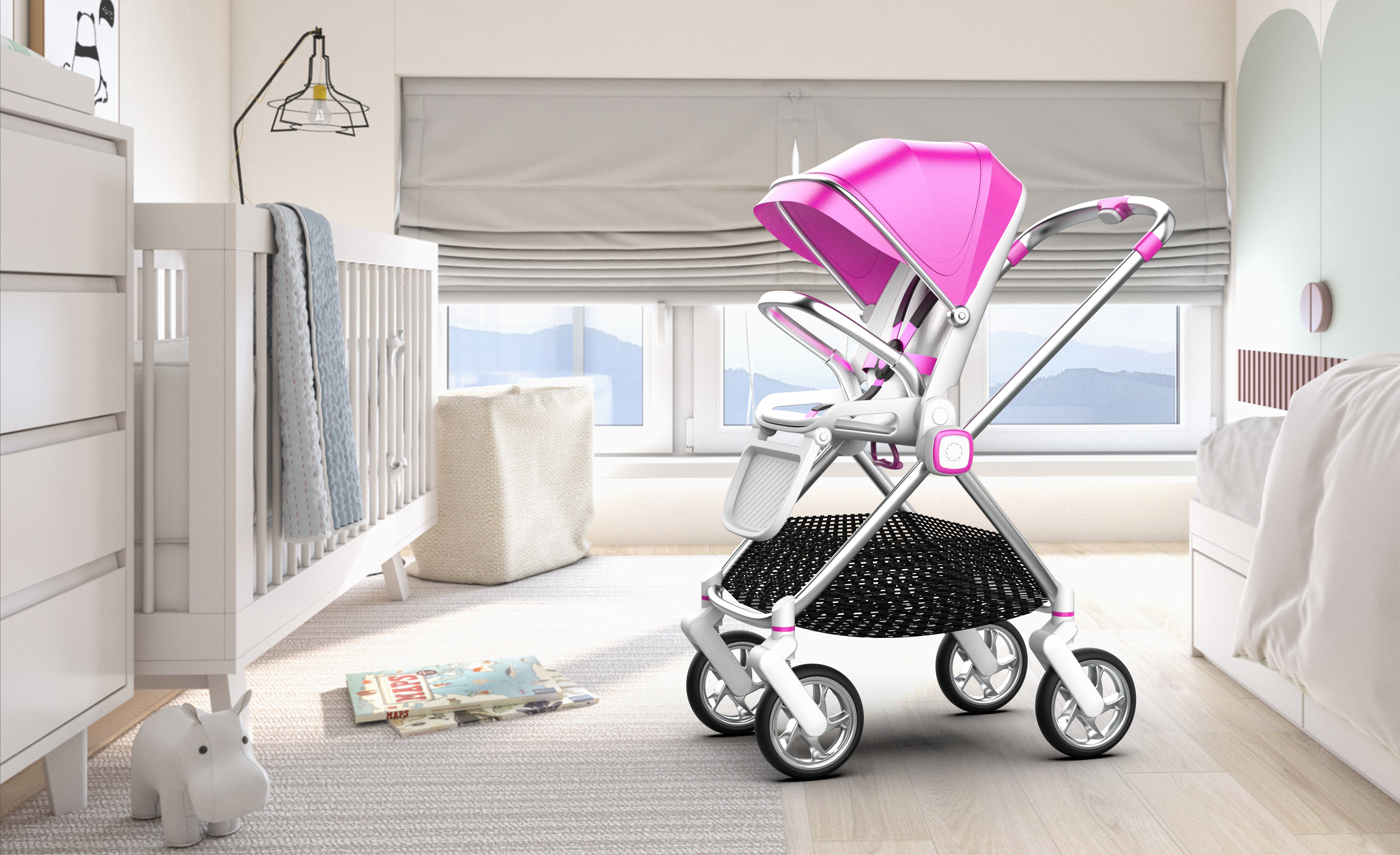 Stroller，baby carriage，Baby car appearance design，industrial design，Baby carriage appearance design，baby carriage industrial design，