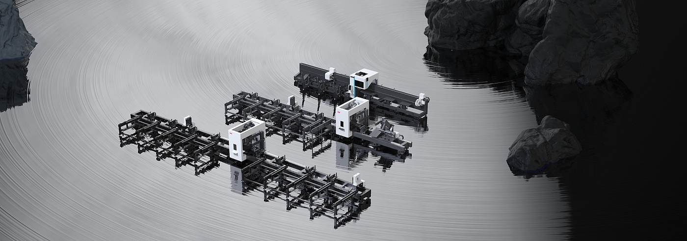 laser pipe cutting machine，Laser cutting machine，industrial design，Render，