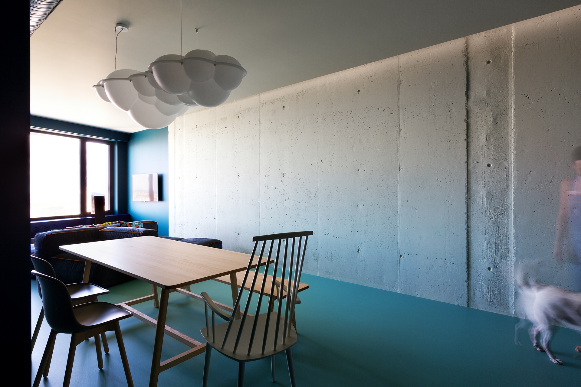 apartment，Interior design，green，