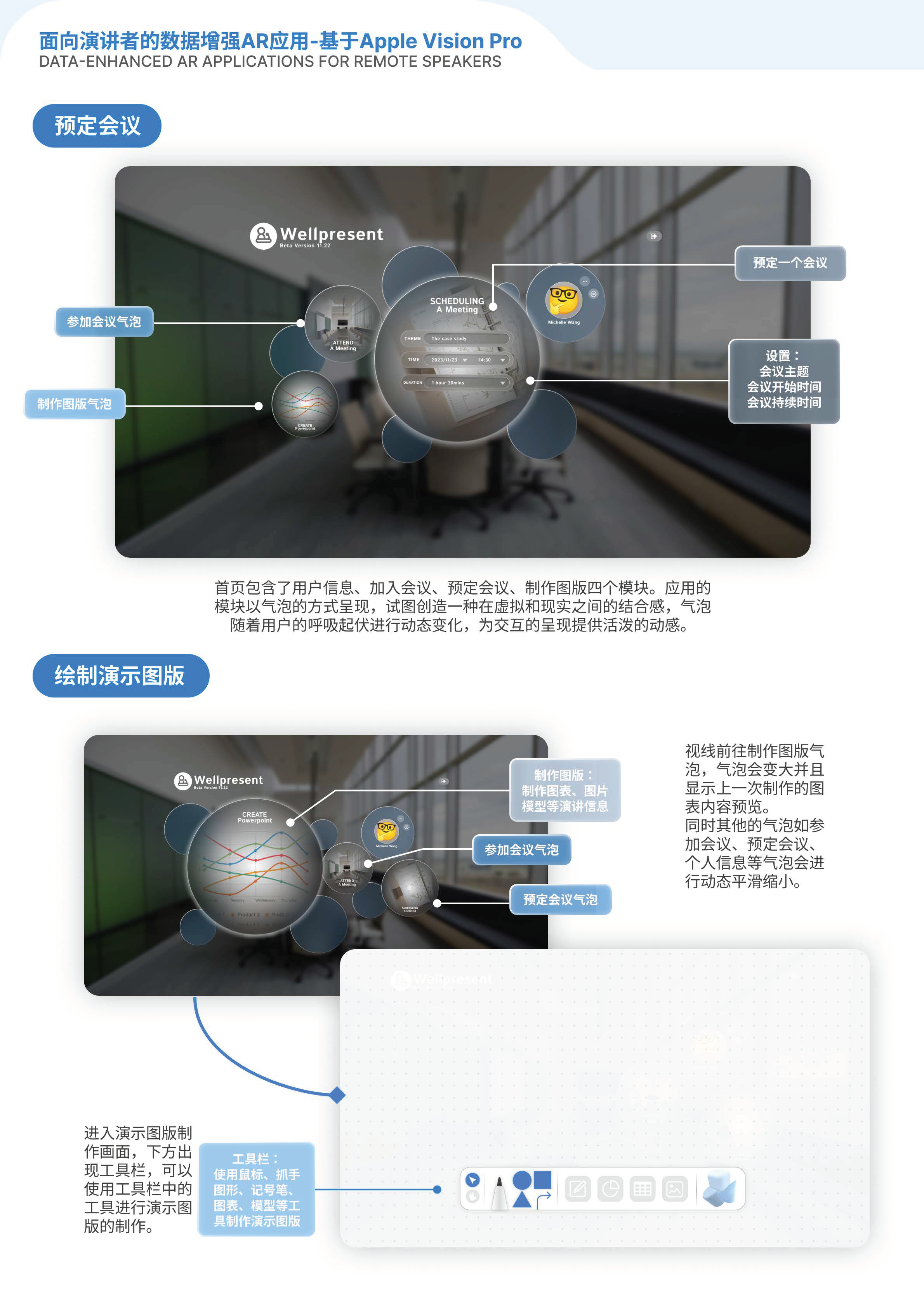 Interaction design，visionpro，App Design，ar，AR application，Meeting Applications，