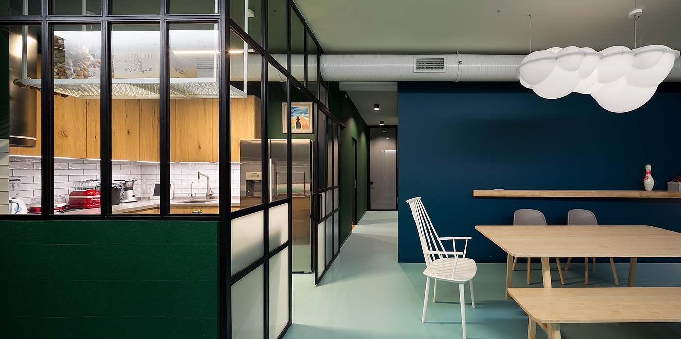 apartment，Interior design，green，