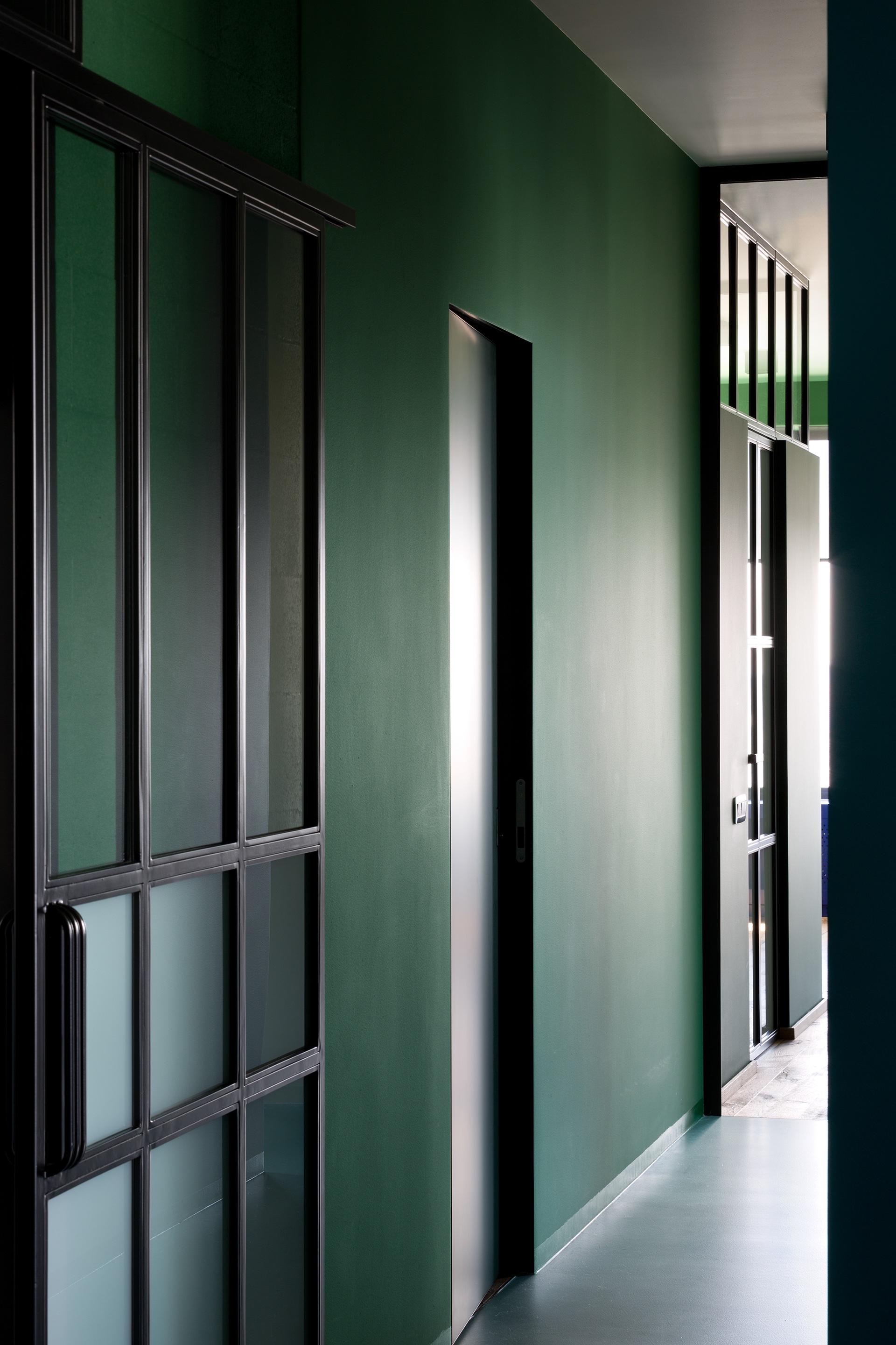 apartment，Interior design，green，