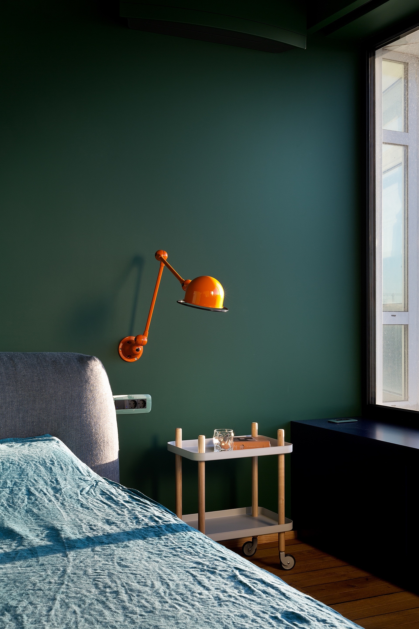 apartment，Interior design，green，