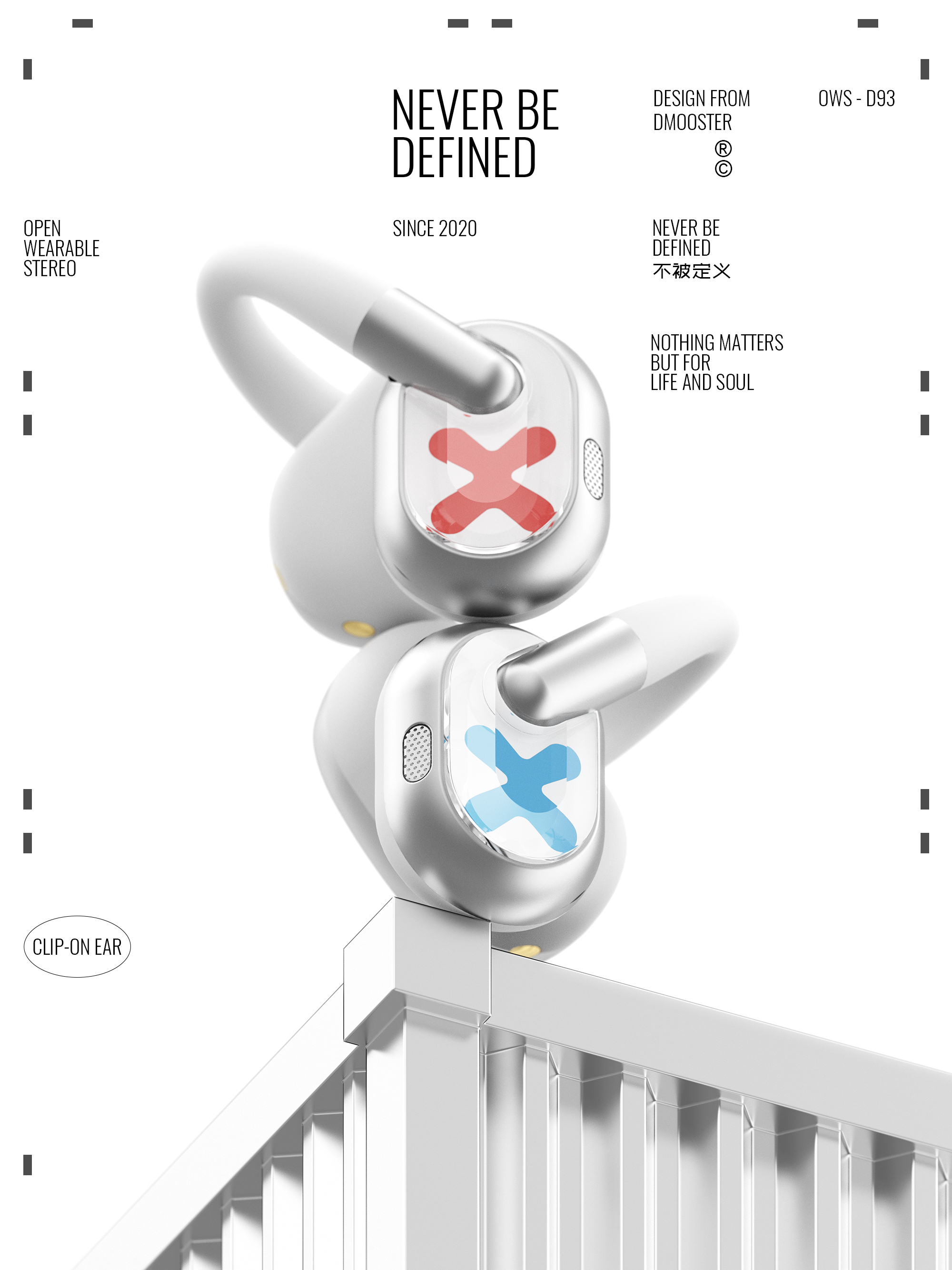 Big Monster，dmooster，ows，Open headphones，Bluetooth headset，industrial design，Render，headset，