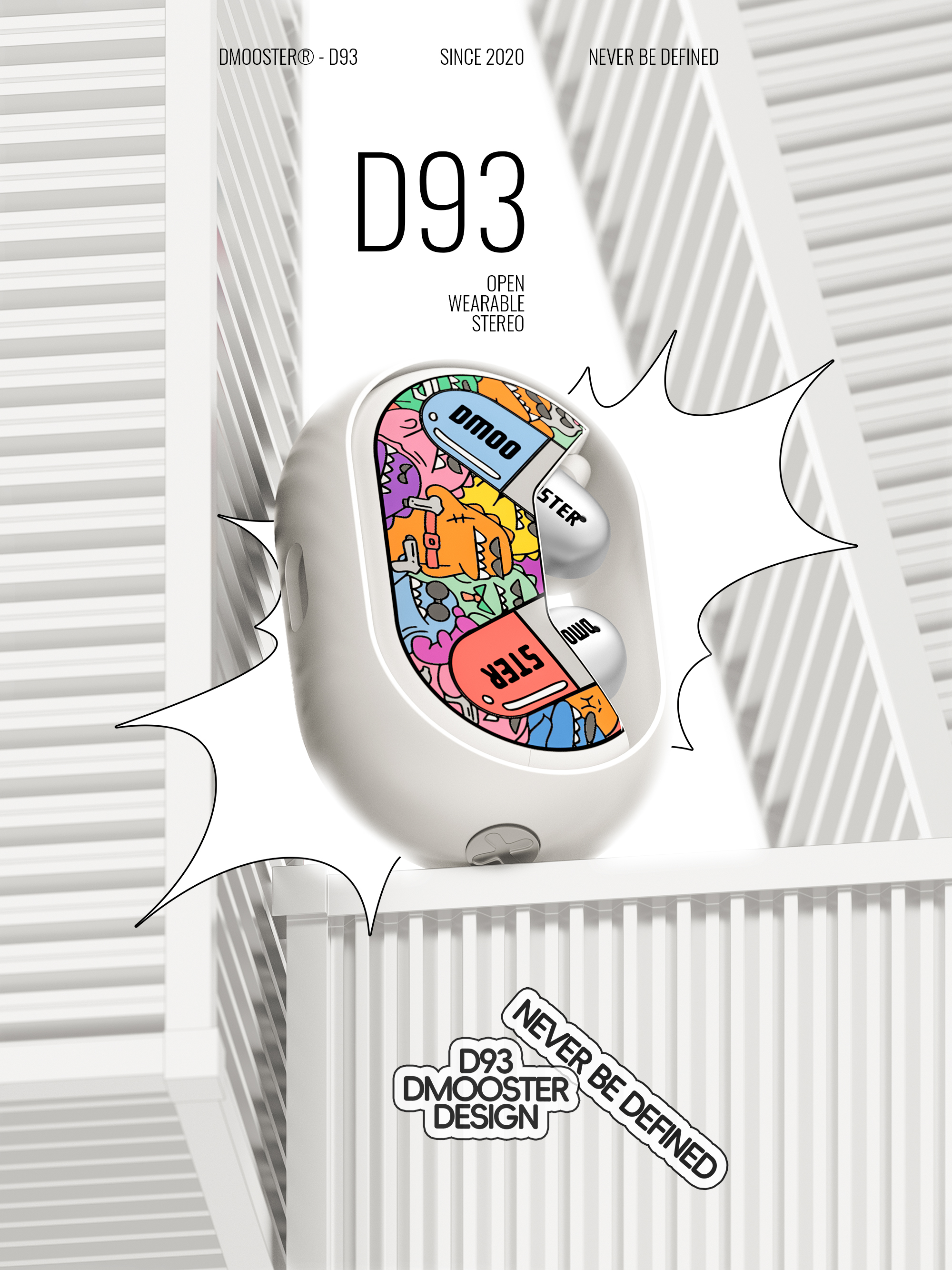 Big Monster，dmooster，ows，Open headphones，Bluetooth headset，industrial design，Render，headset，