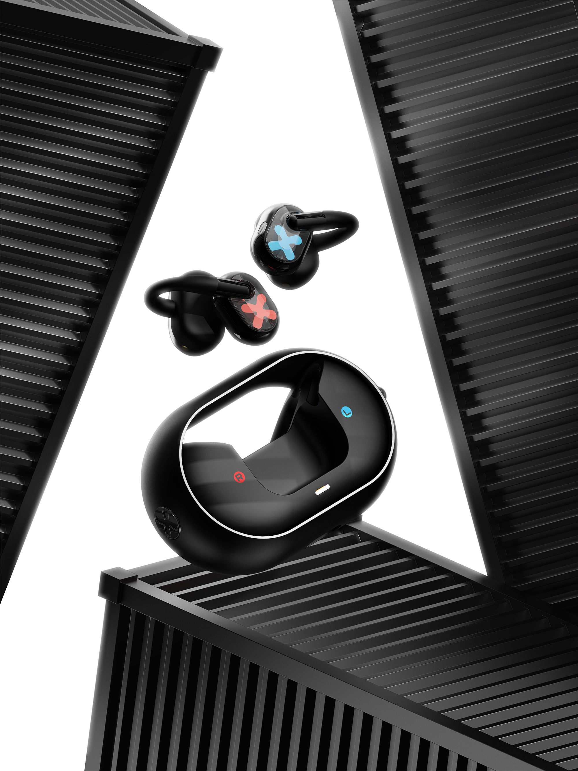 Big Monster，dmooster，ows，Open headphones，Bluetooth headset，industrial design，Render，headset，