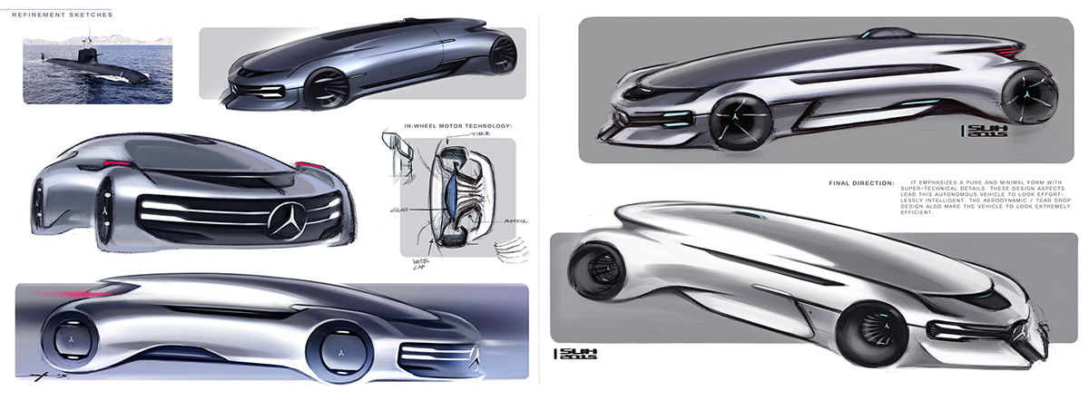 benz，concept，automobile，industrial design，sketch，