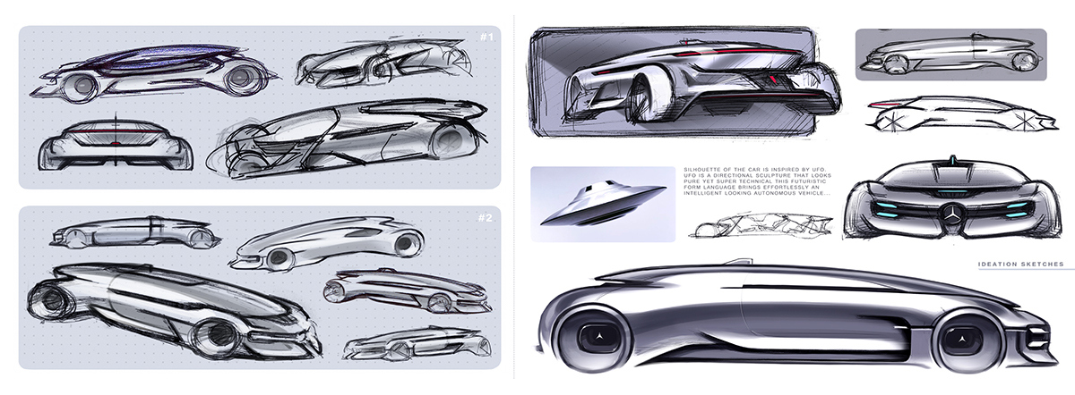 benz，concept，automobile，industrial design，sketch，