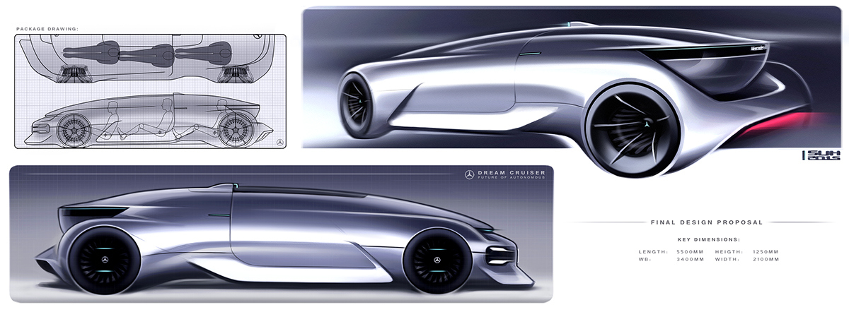 benz，concept，automobile，industrial design，sketch，