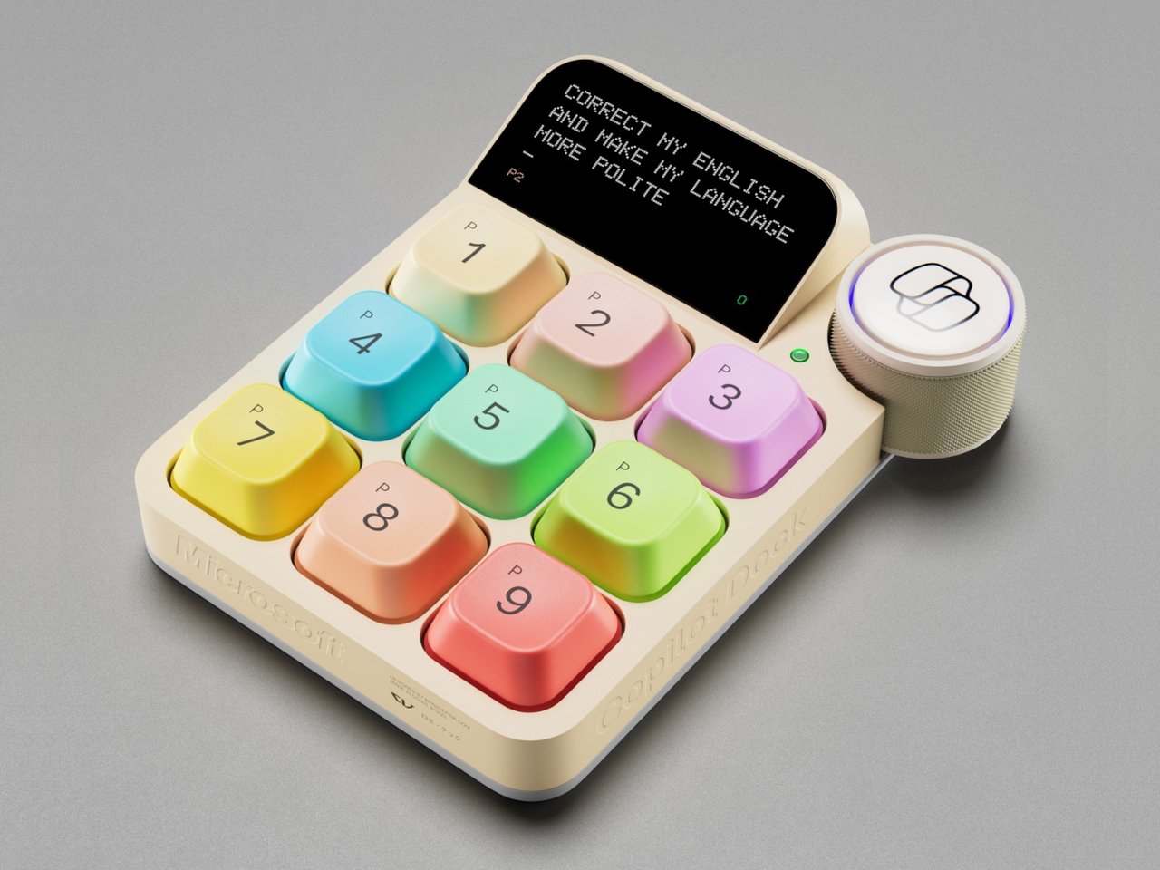 Retro Calculator，Programming button，Physical interaction，Minimal UX，Copilot Dock，