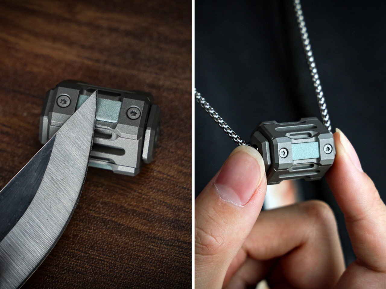 Knife sharpener，Necklace，titanium alloy，Outdoor artifact，mini，