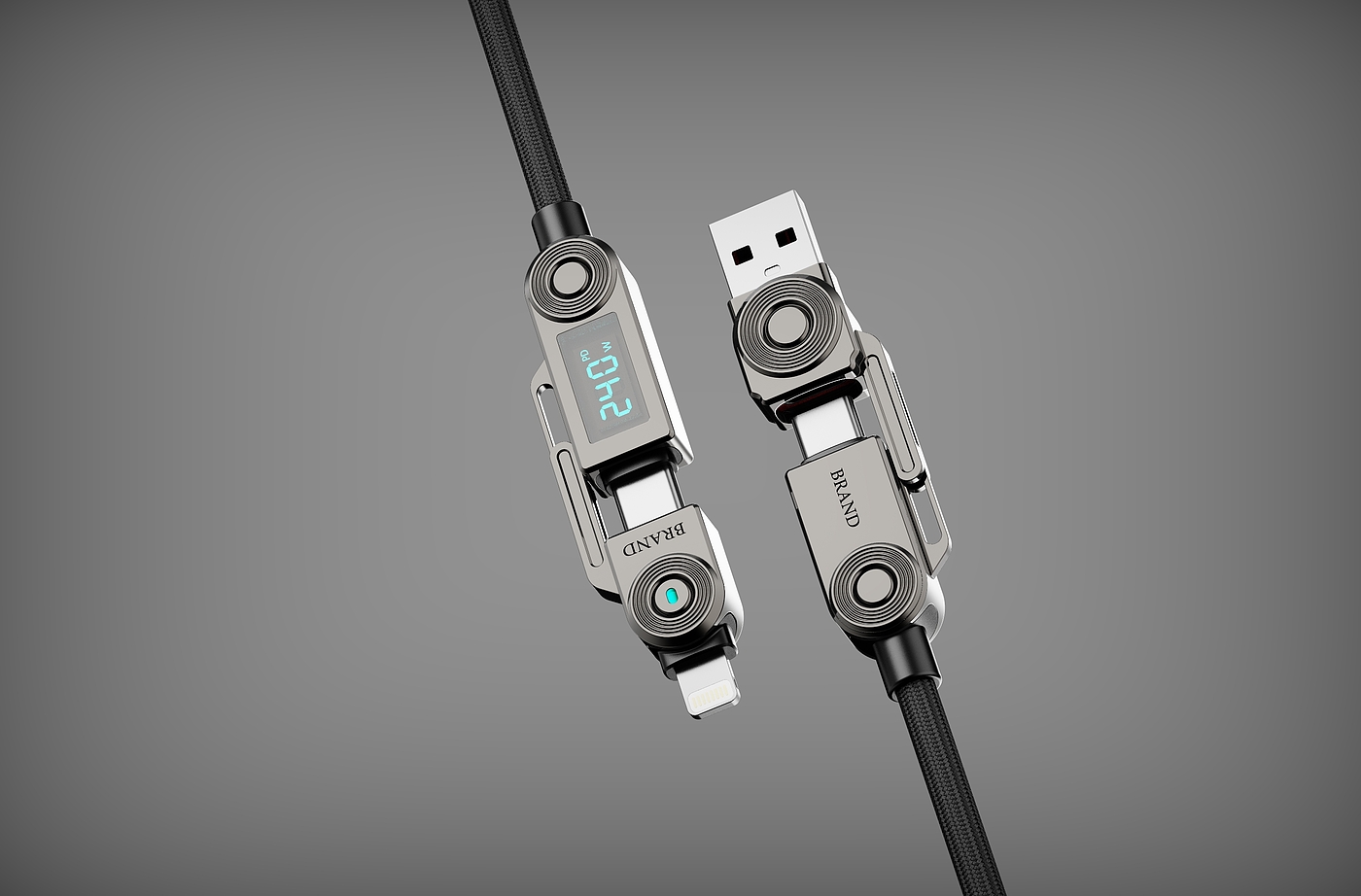 data line，product design，industrial design，Four-in-one data cable，