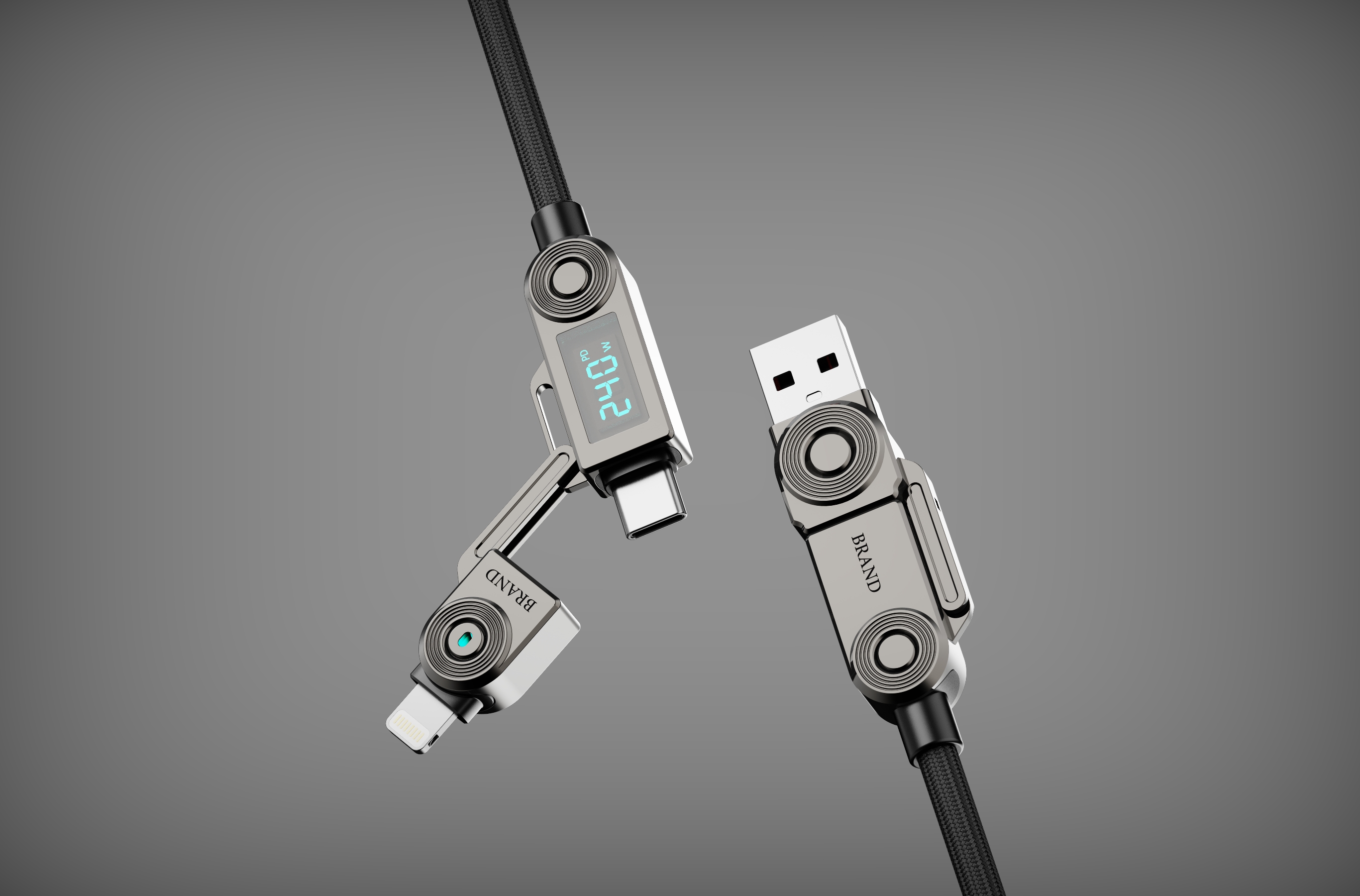 data line，product design，industrial design，Four-in-one data cable，