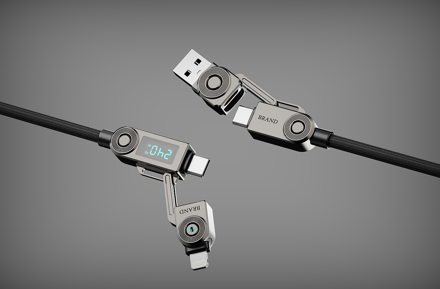 data line，product design，industrial design，Four-in-one data cable，
