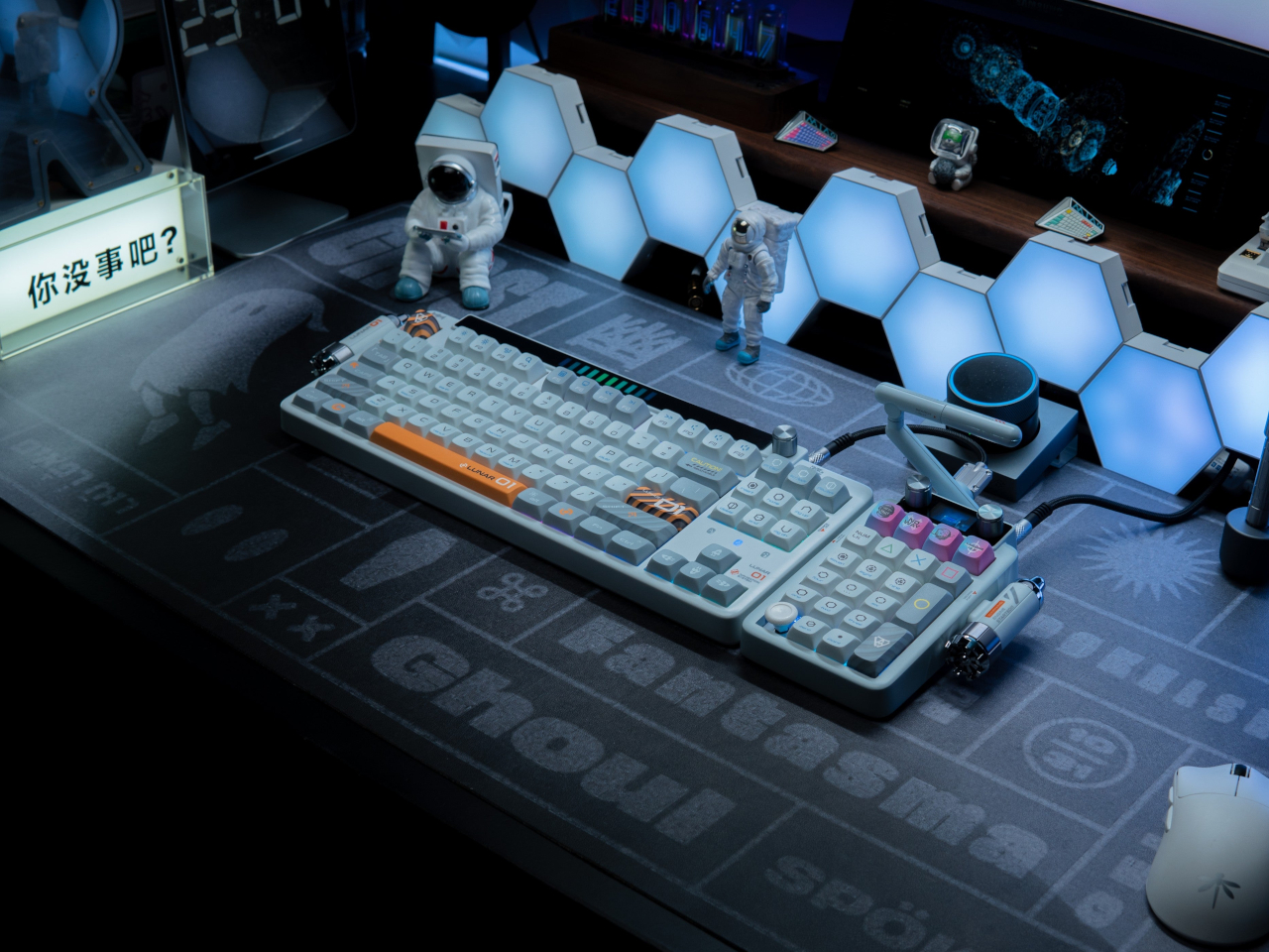 Keysme Lunar 02，Moon Theme，Digital keyboard，RGB light ring，Personalized Key Cap，