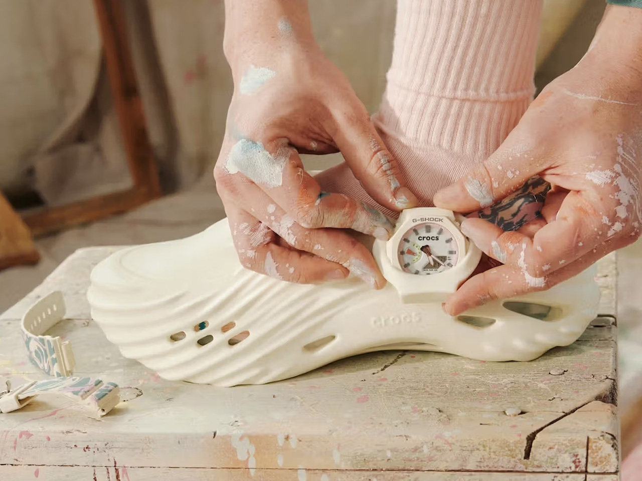 G-SHOCK × Crocs，Luminous Cave Shoes，G-SHOCK × Crocs，Modular wear，Marbling，Luminous Cave Shoes，Modular wear，Marbling，