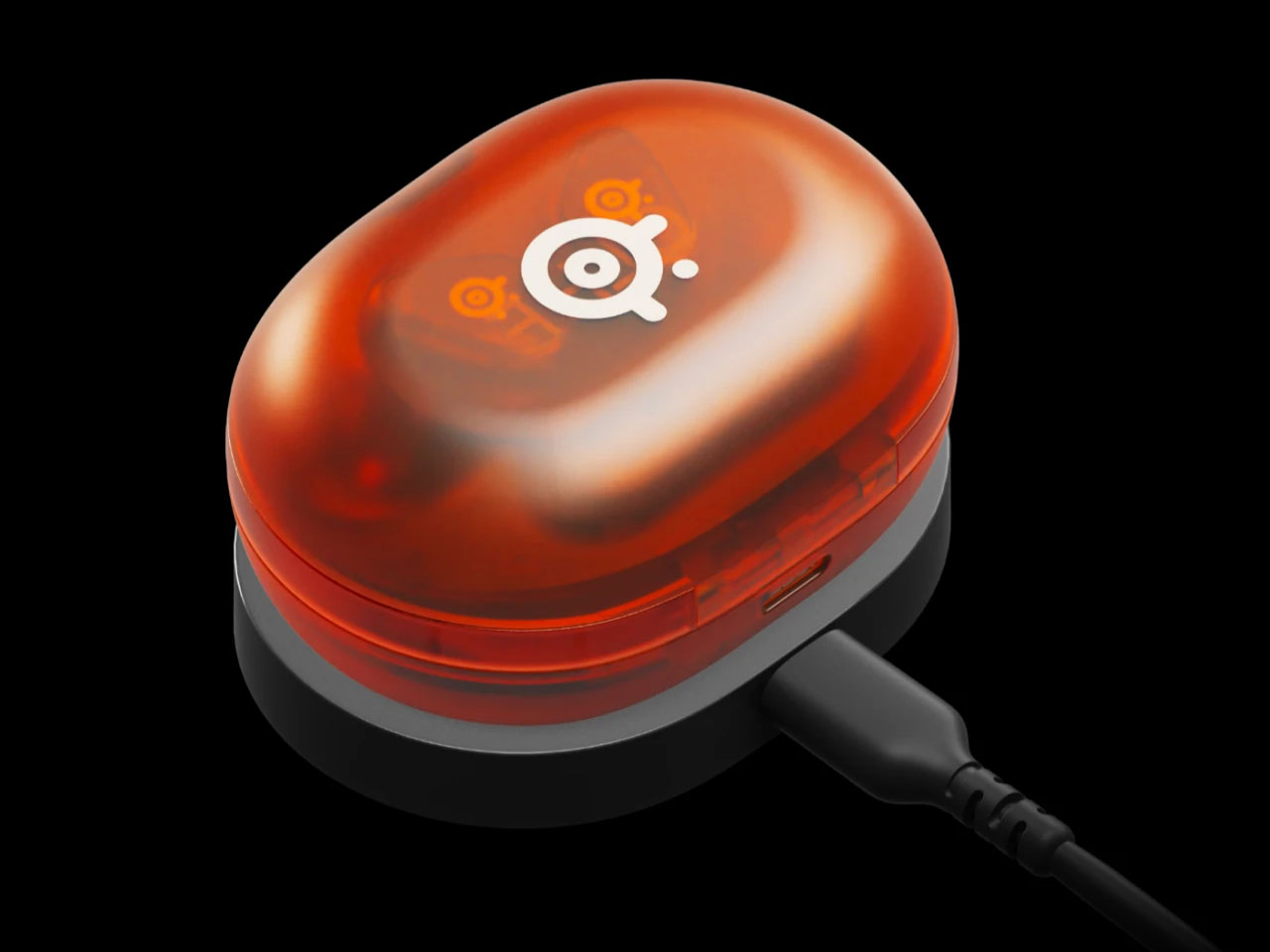 translucent orange，E-sports headset，Active noise reduction，Ergonomic Fit，