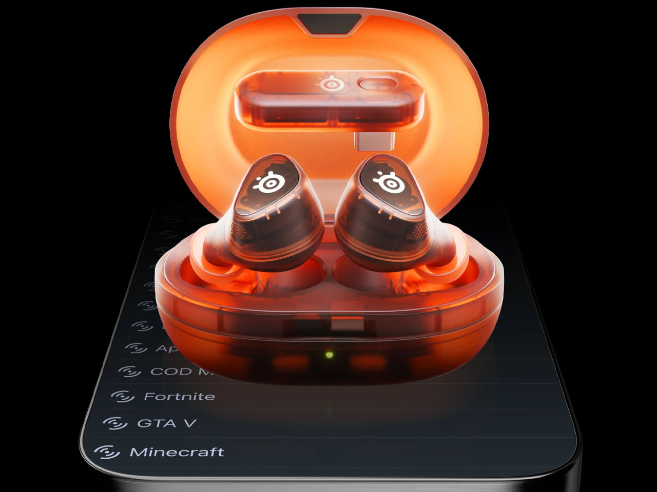 translucent orange，E-sports headset，Active noise reduction，Ergonomic Fit，