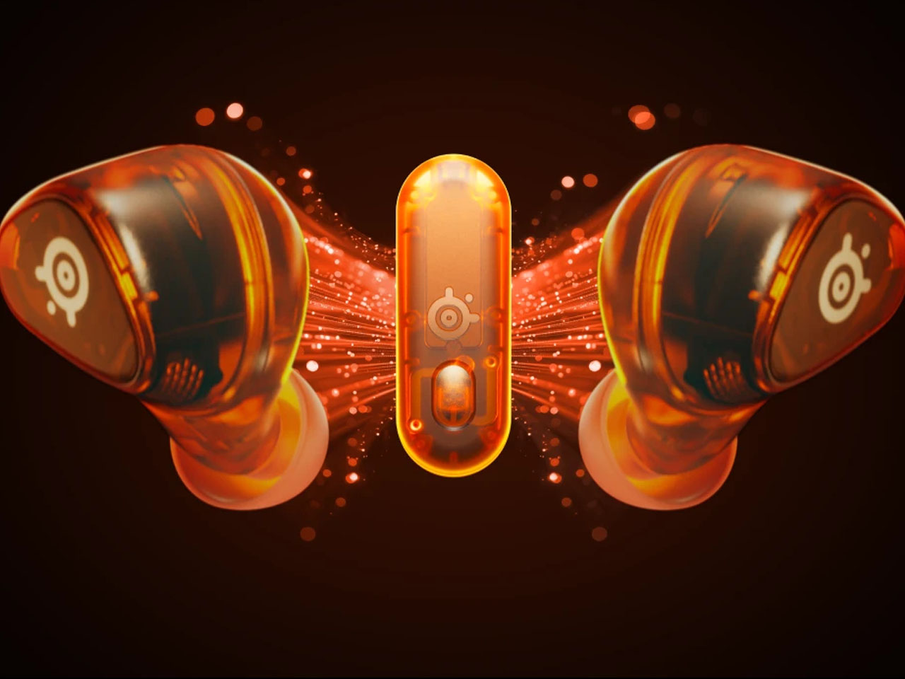 translucent orange，E-sports headset，Active noise reduction，Ergonomic Fit，