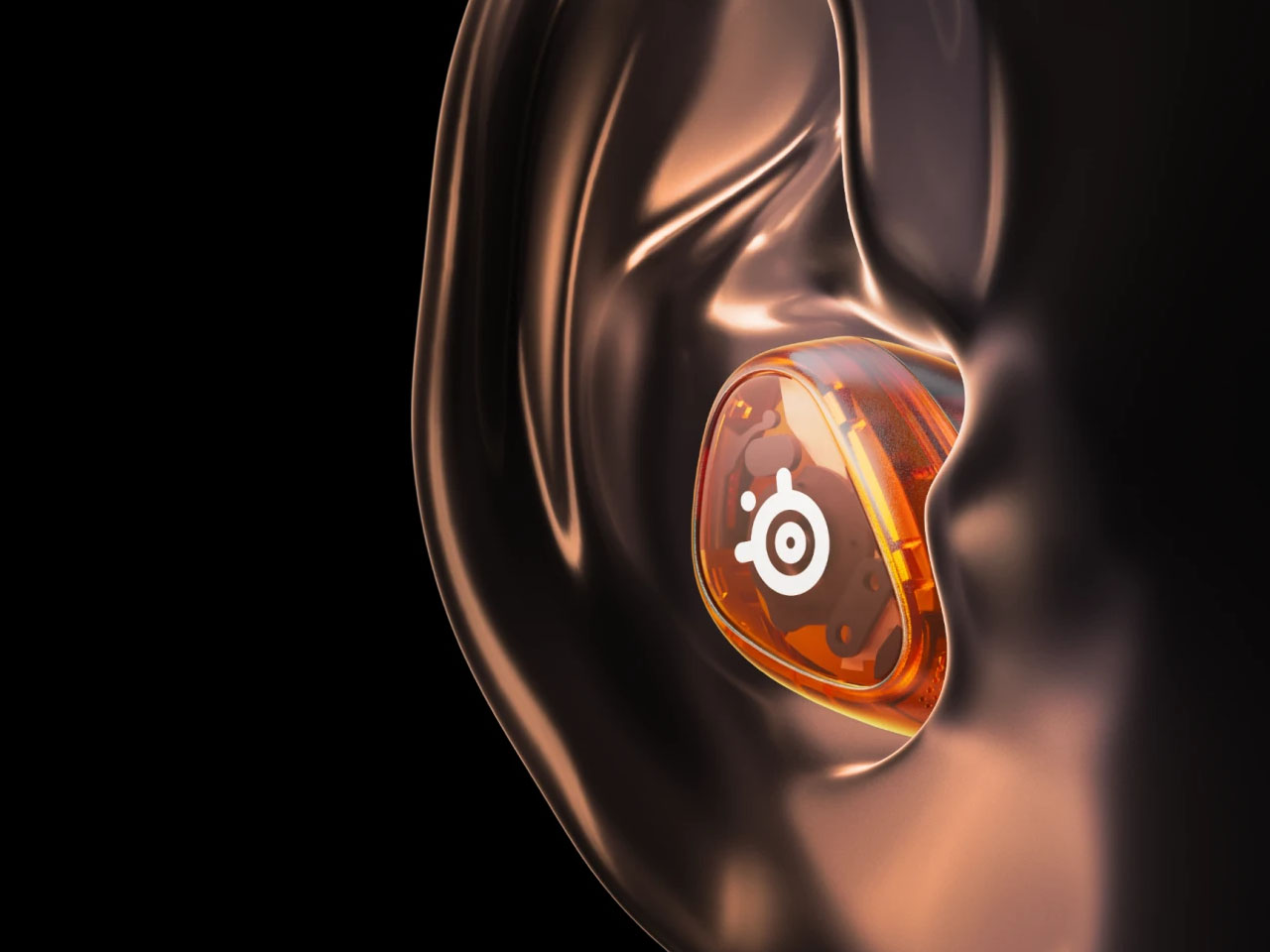 translucent orange，E-sports headset，Active noise reduction，Ergonomic Fit，