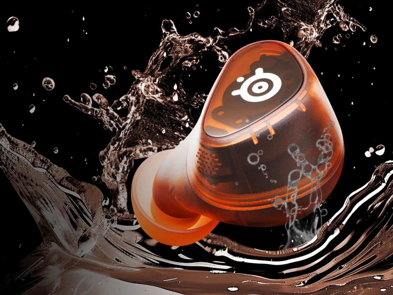 translucent orange，E-sports headset，Active noise reduction，Ergonomic Fit，