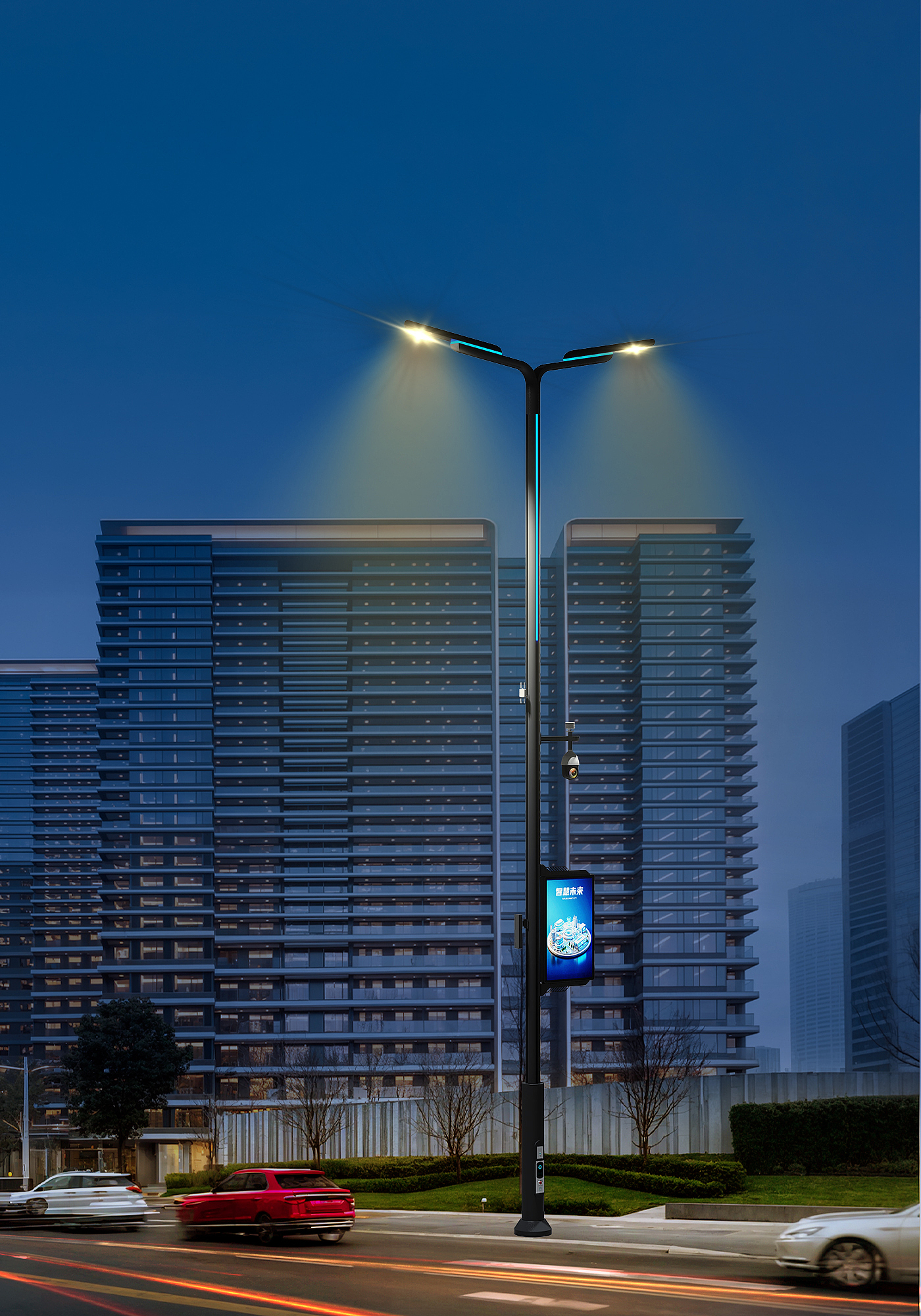 lighting，Smart street lamp，City Night Guardian，Technology street lamp，