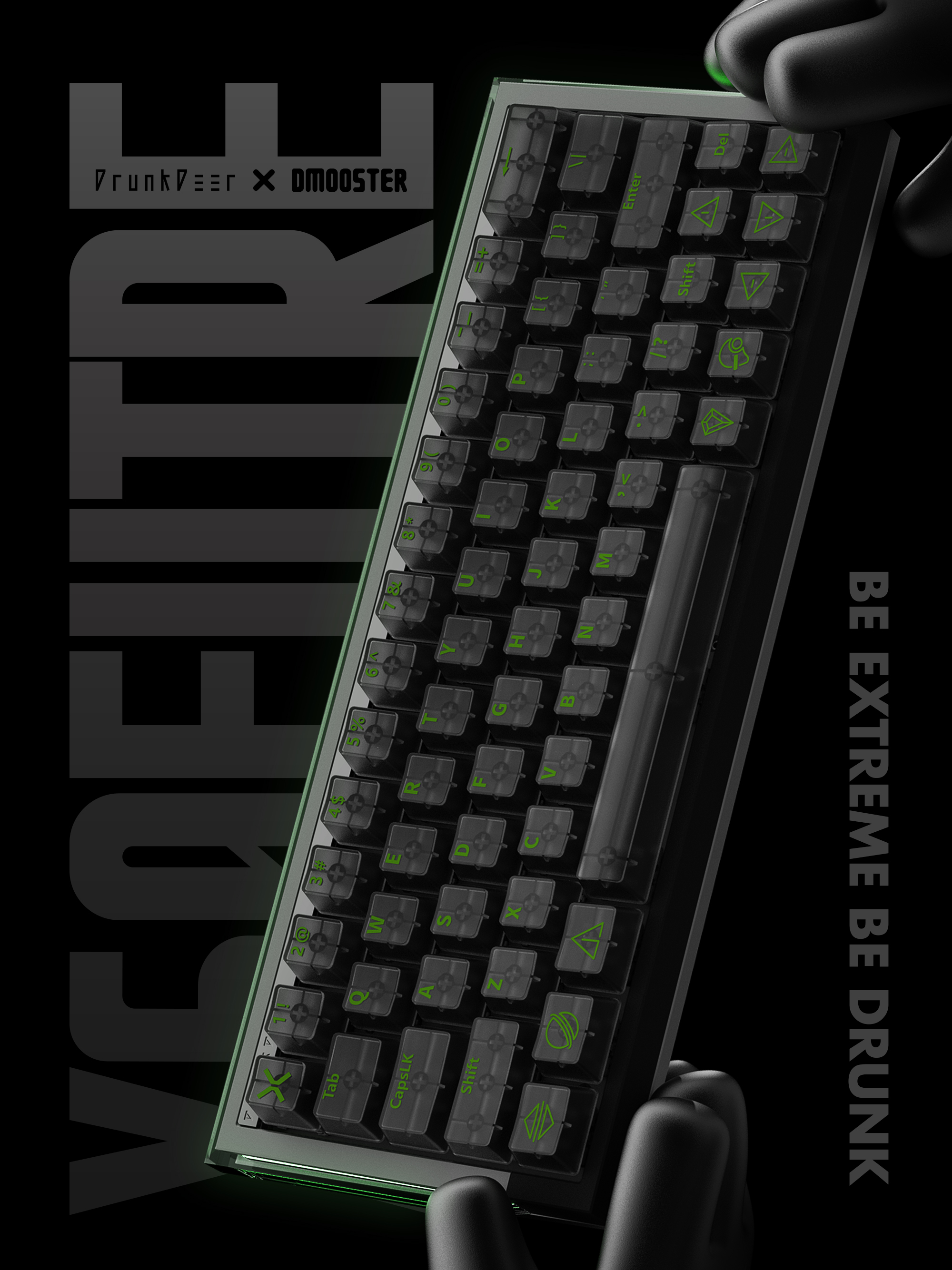 dmooster，Drunk Deer，Big Monster，Magnetic axis keyboard，Gaming keyboard，keyboard，industrial design，Render，