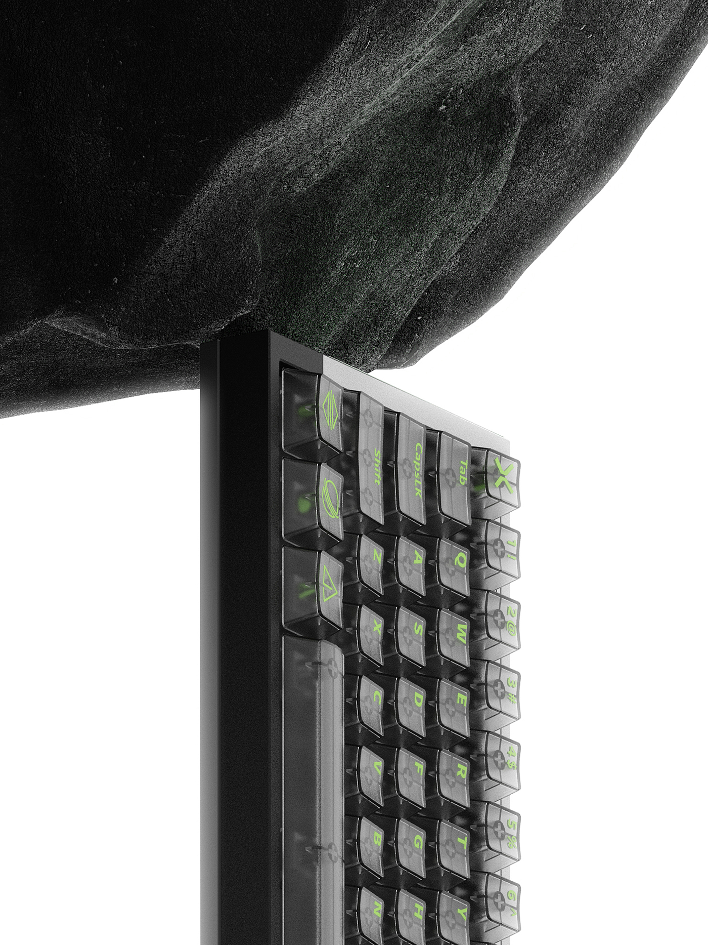 dmooster，Drunk Deer，Big Monster，Magnetic axis keyboard，Gaming keyboard，keyboard，industrial design，Render，