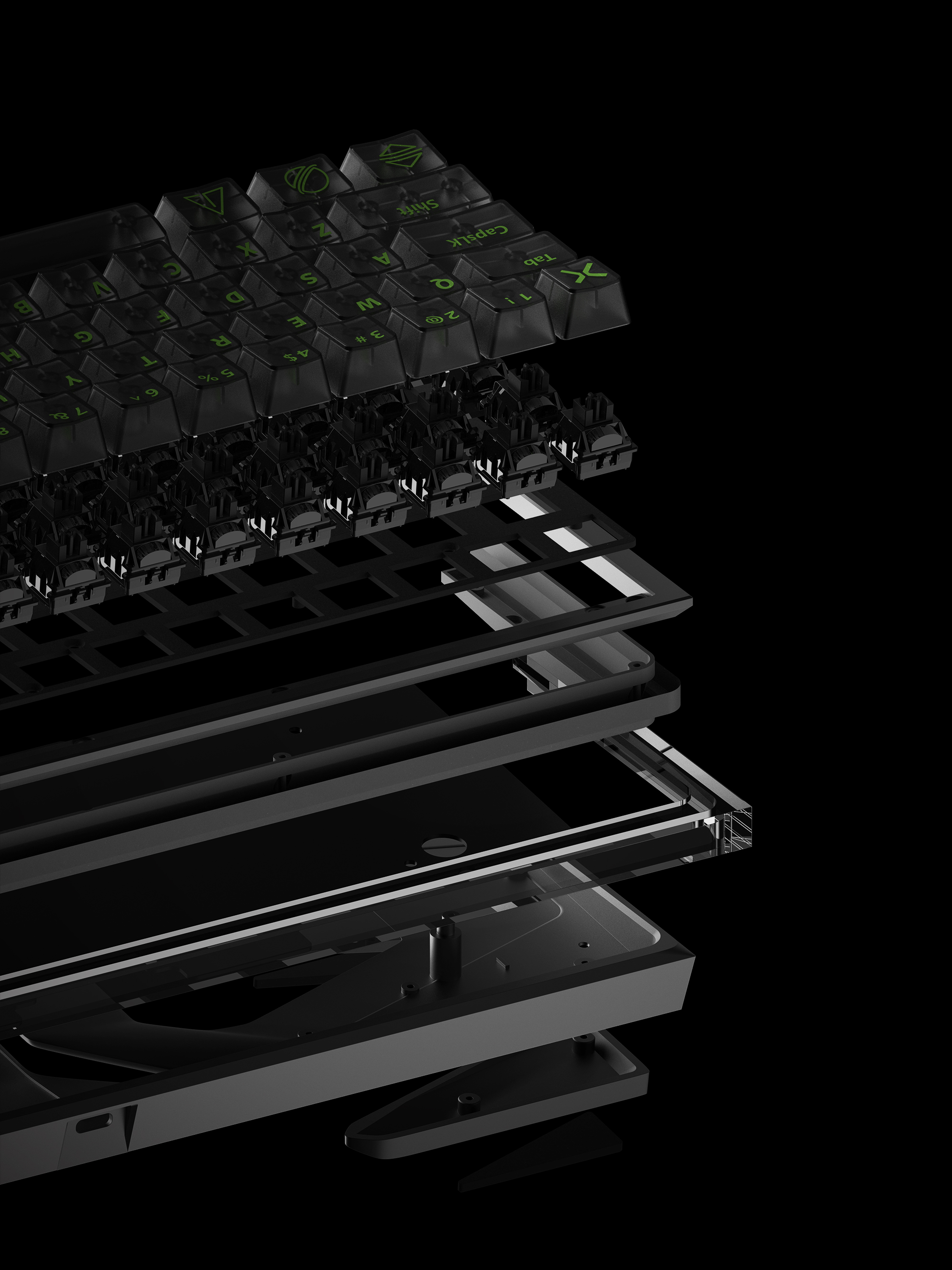 dmooster，Drunk Deer，Big Monster，Magnetic axis keyboard，Gaming keyboard，keyboard，industrial design，Render，