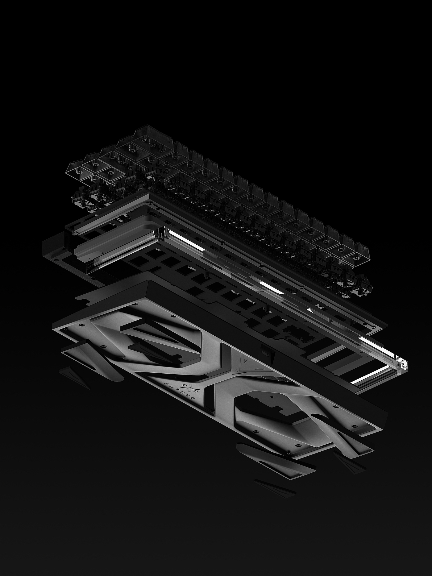 dmooster，Drunk Deer，Big Monster，Magnetic axis keyboard，Gaming keyboard，keyboard，industrial design，Render，